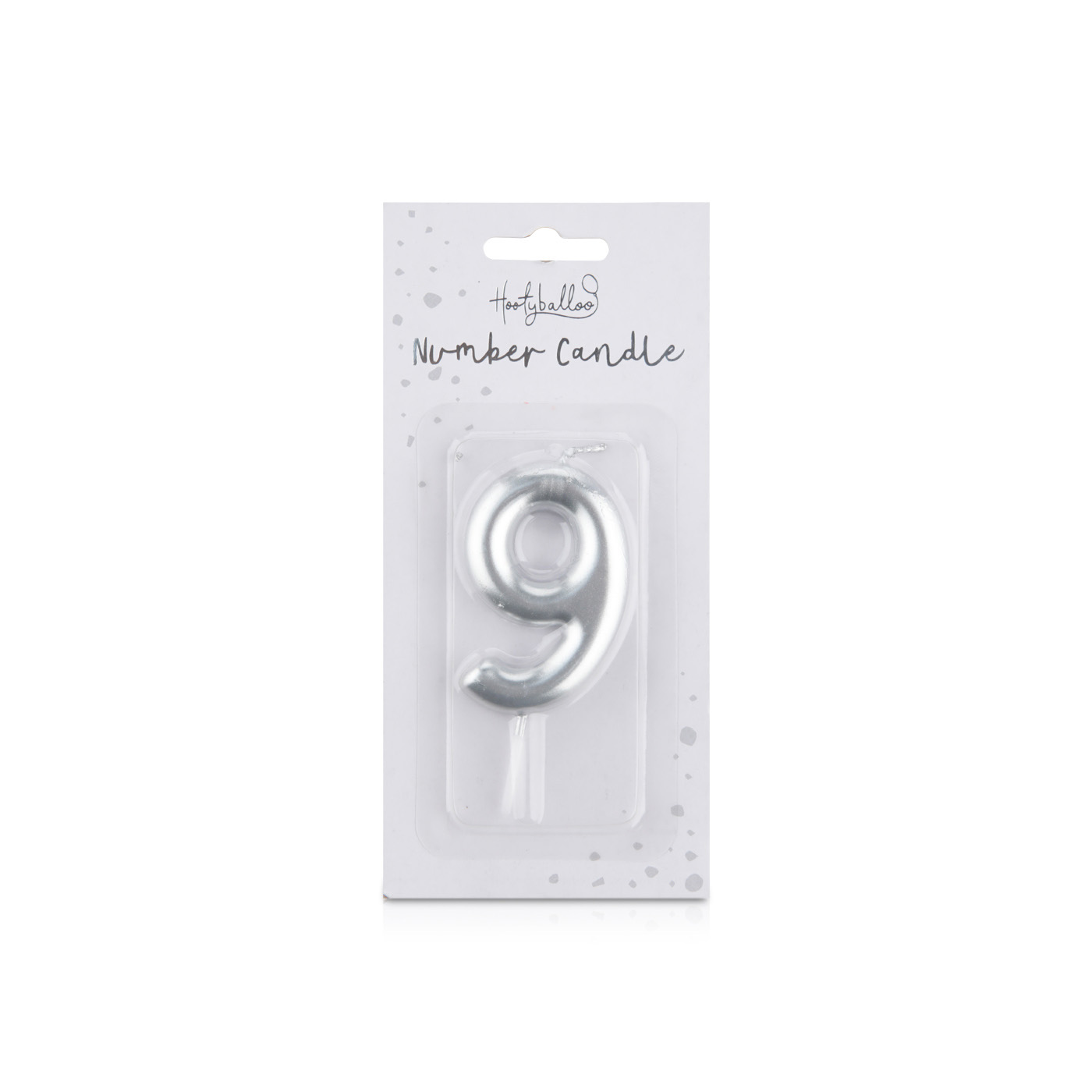 Hootyballoo Silver Candle Number 9