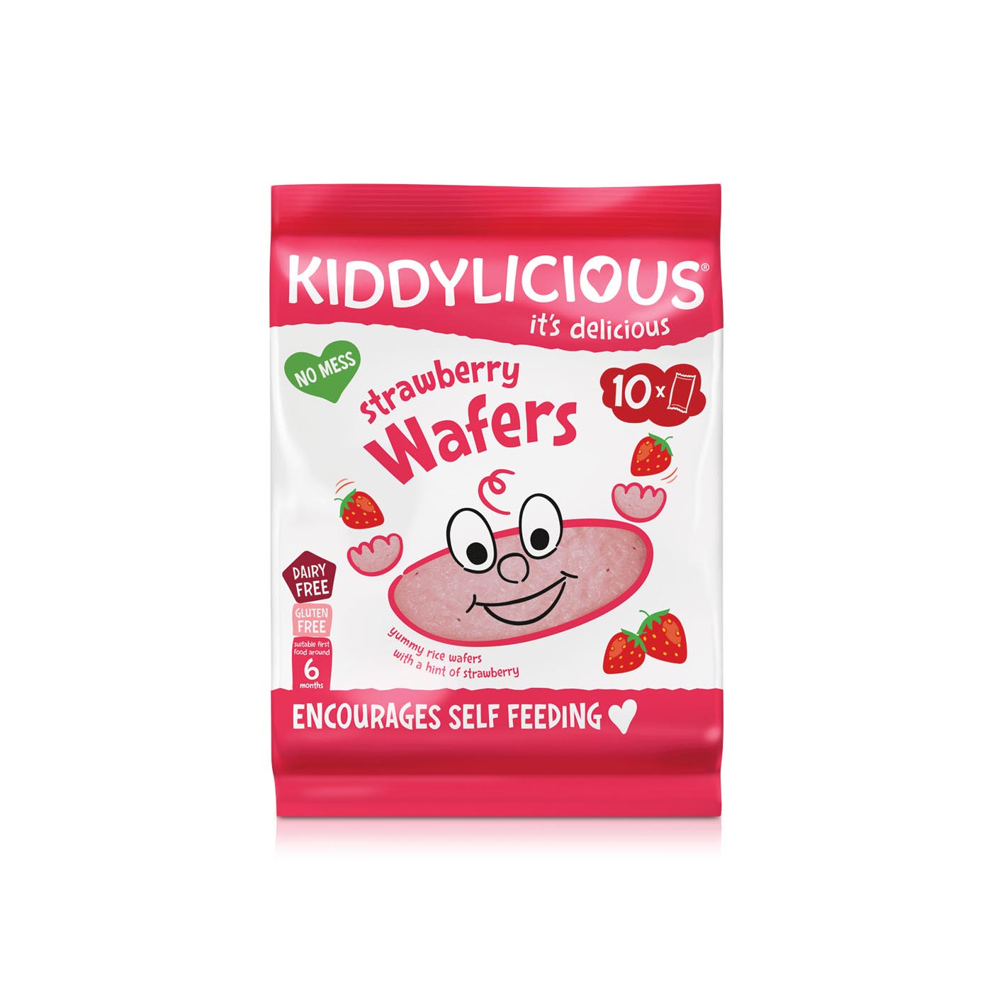 Kiddylicious Wafers Strawberry Maxi Bag 10 Pack 40g
