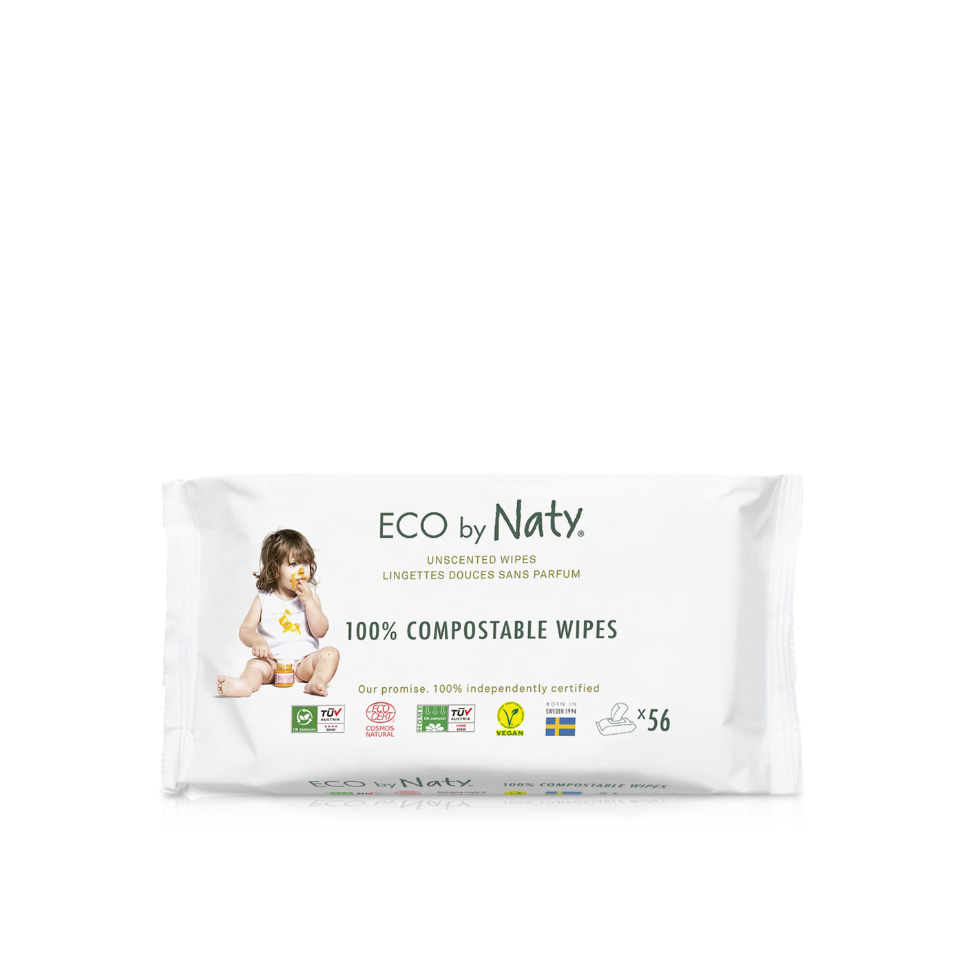 Eco by Naty Unscented Wipes x 56