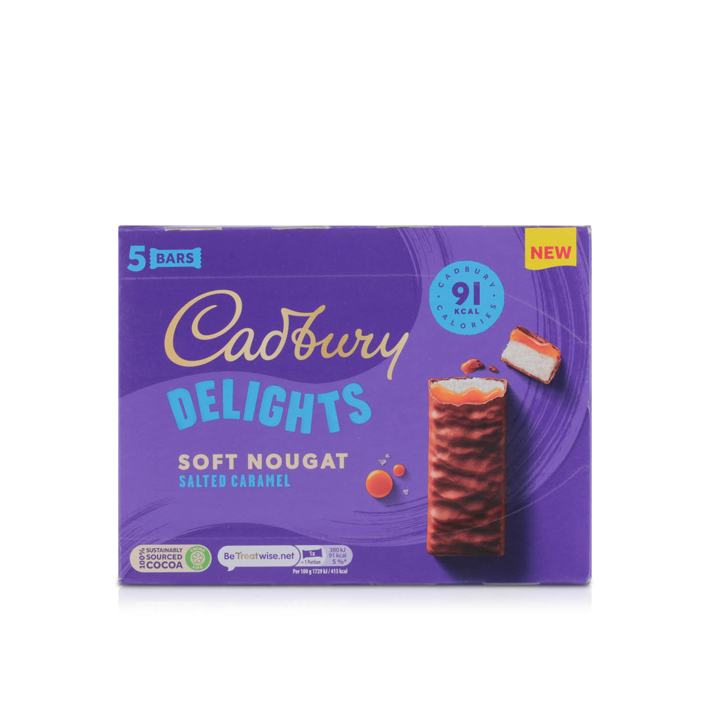 Cadbury Delights Soft Nougat Salted Caramel 22g x 5