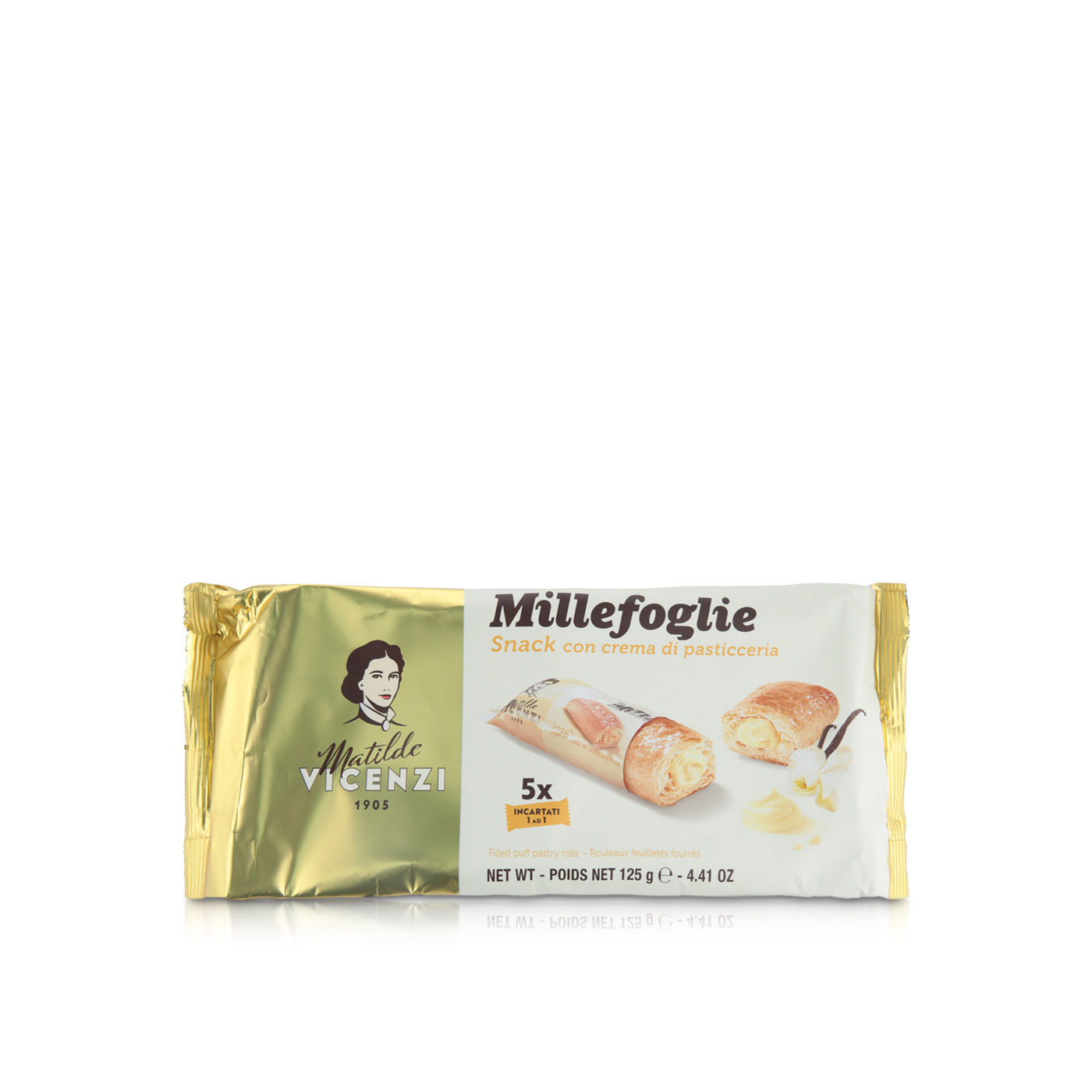 Vicenzi Puff Pastry Rolls Filled with Pastry Cream 125g