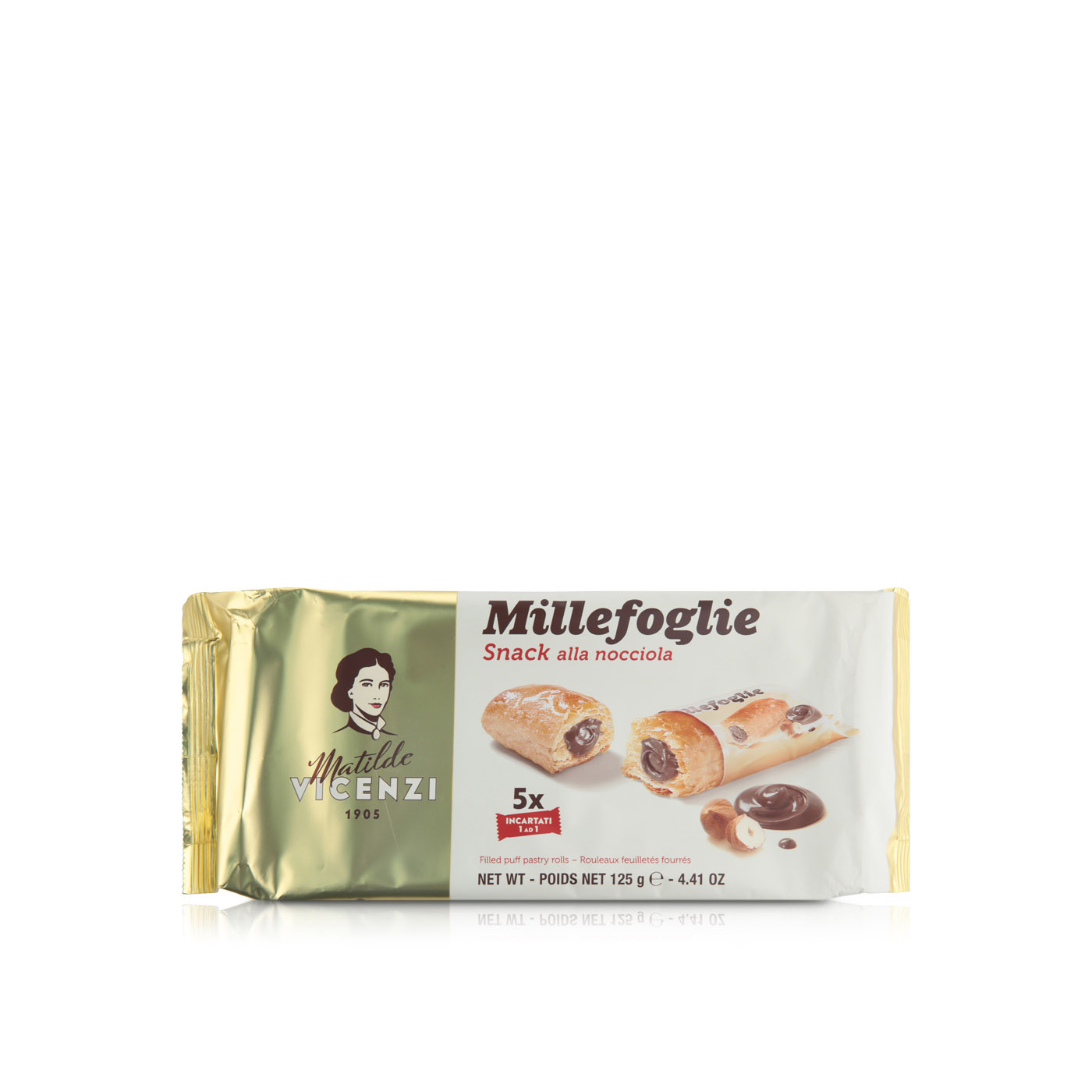 Vicenzi Puff Pastry Rolls Filled with Hazelnut Cream 125g