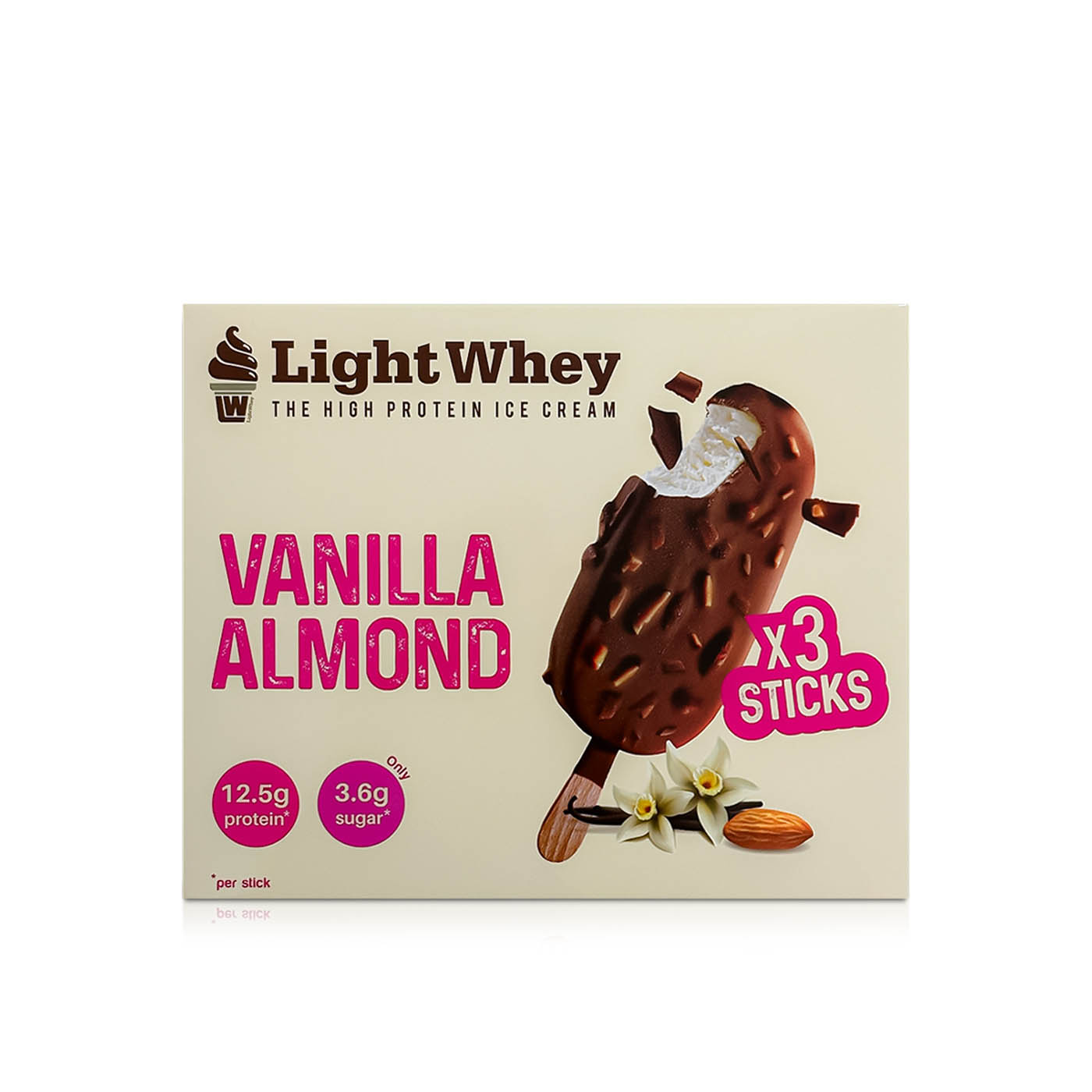Lightwhey Vanilla Almond Ice Cream Sticks 3 X 120Ml