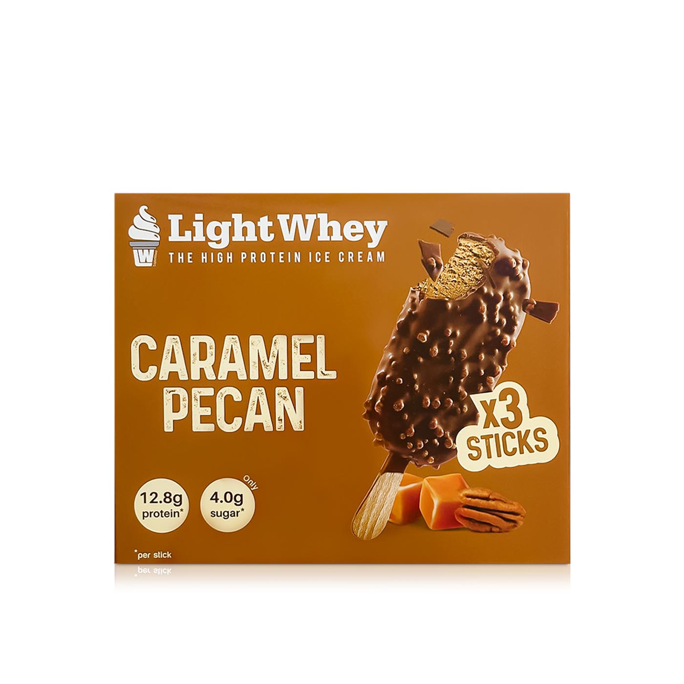 Lightwhey Caramel Pecan Ice Cream Sticks 3 X 120Ml