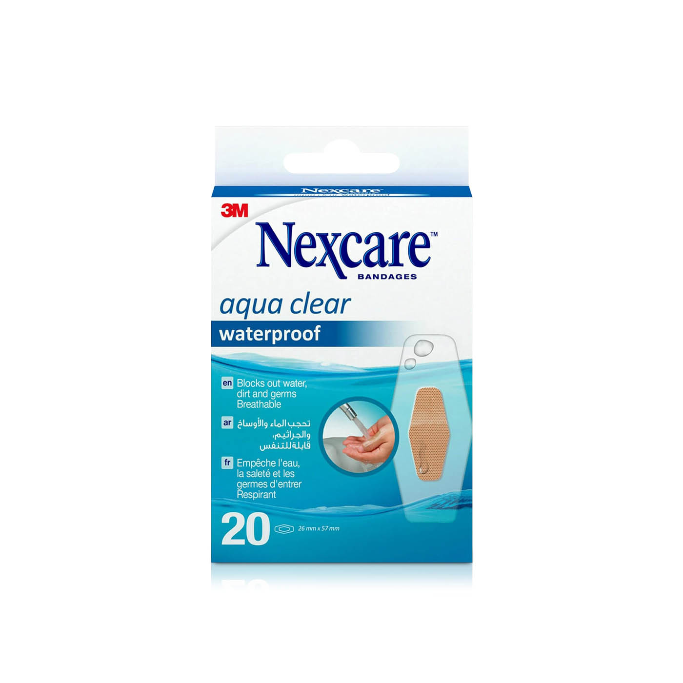 Nexcare Aqua Clear Waterproof Bandages 26mm x 57mm 20s