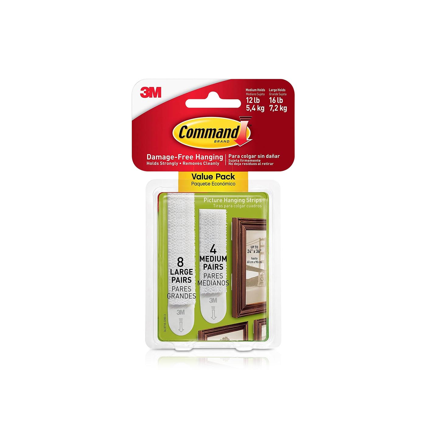3m Command 4 Medium and 8 Large Picture Hanging Strips