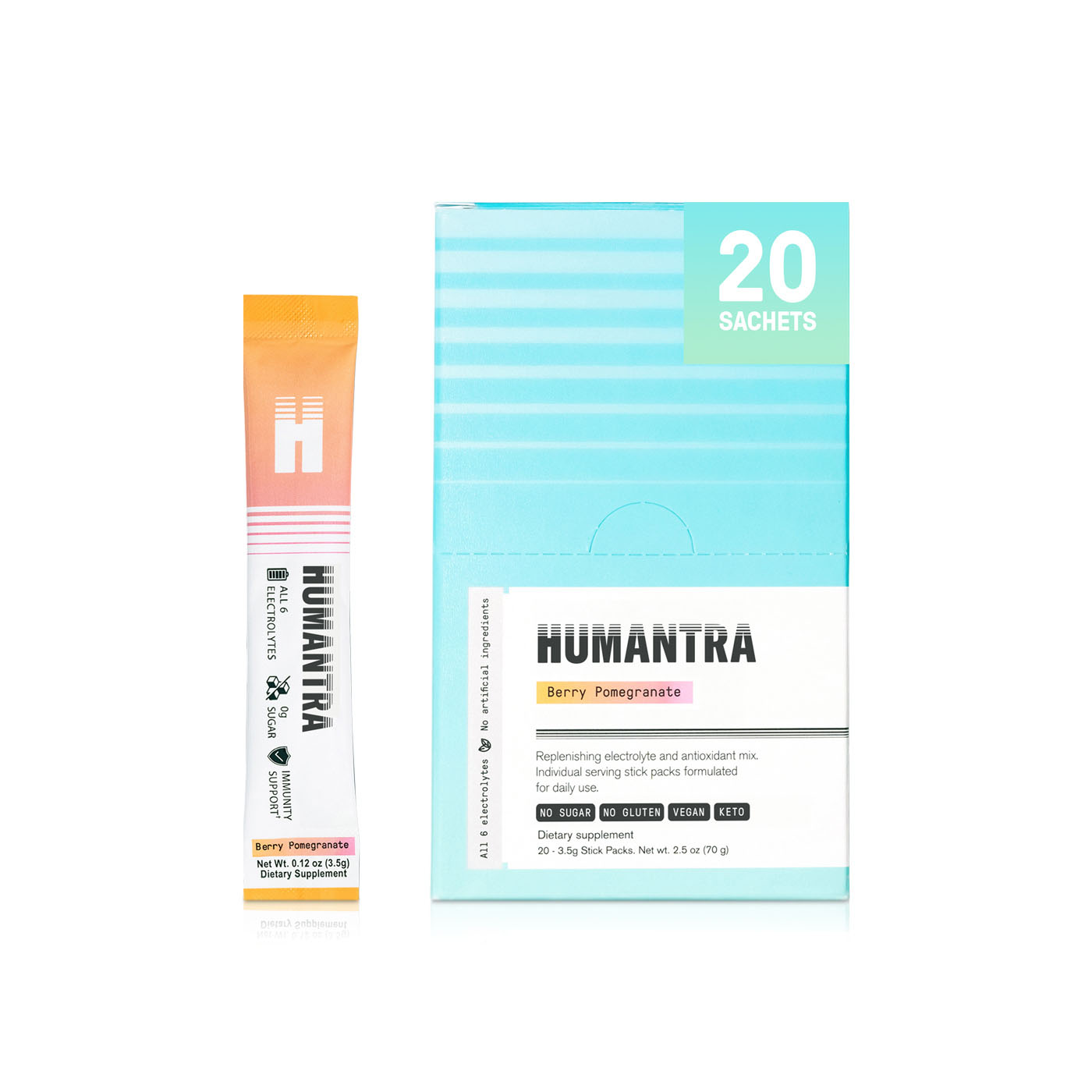 Humantra Berry Pomegranate Electrolyte Supplement 20 Sticks