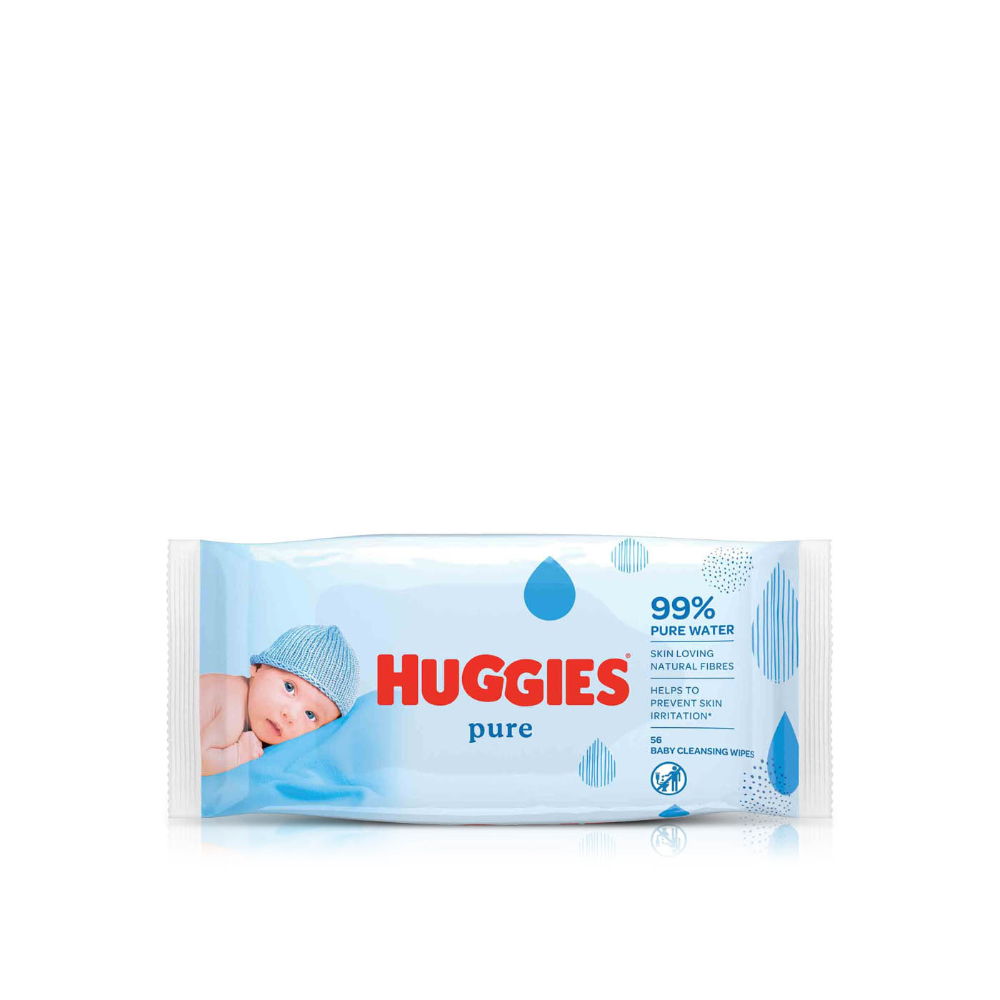Huggies Pure Baby Cleansing Wipes 56s