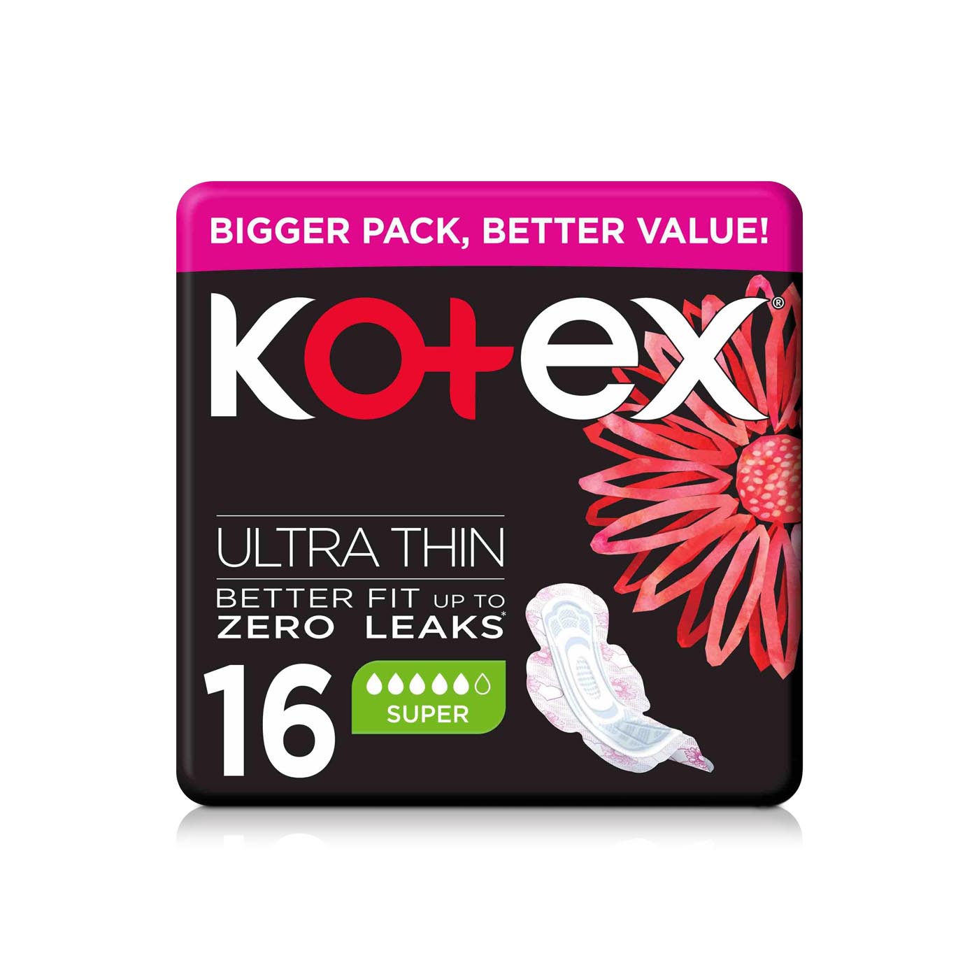 Kotex Ula Thin Super Pads with Wings 16s