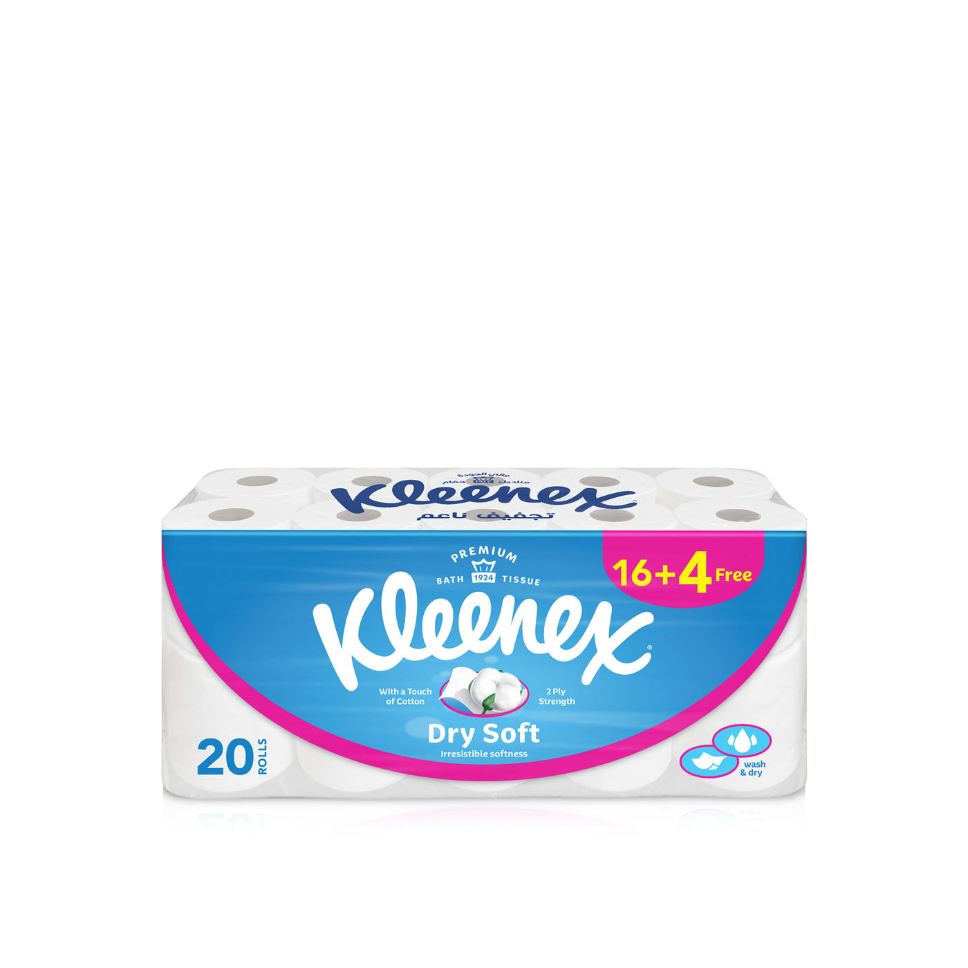 Kleenex Dry Soft Toilet Tissue Paper 200 Sheets x 2 Ply x 20 Rolls