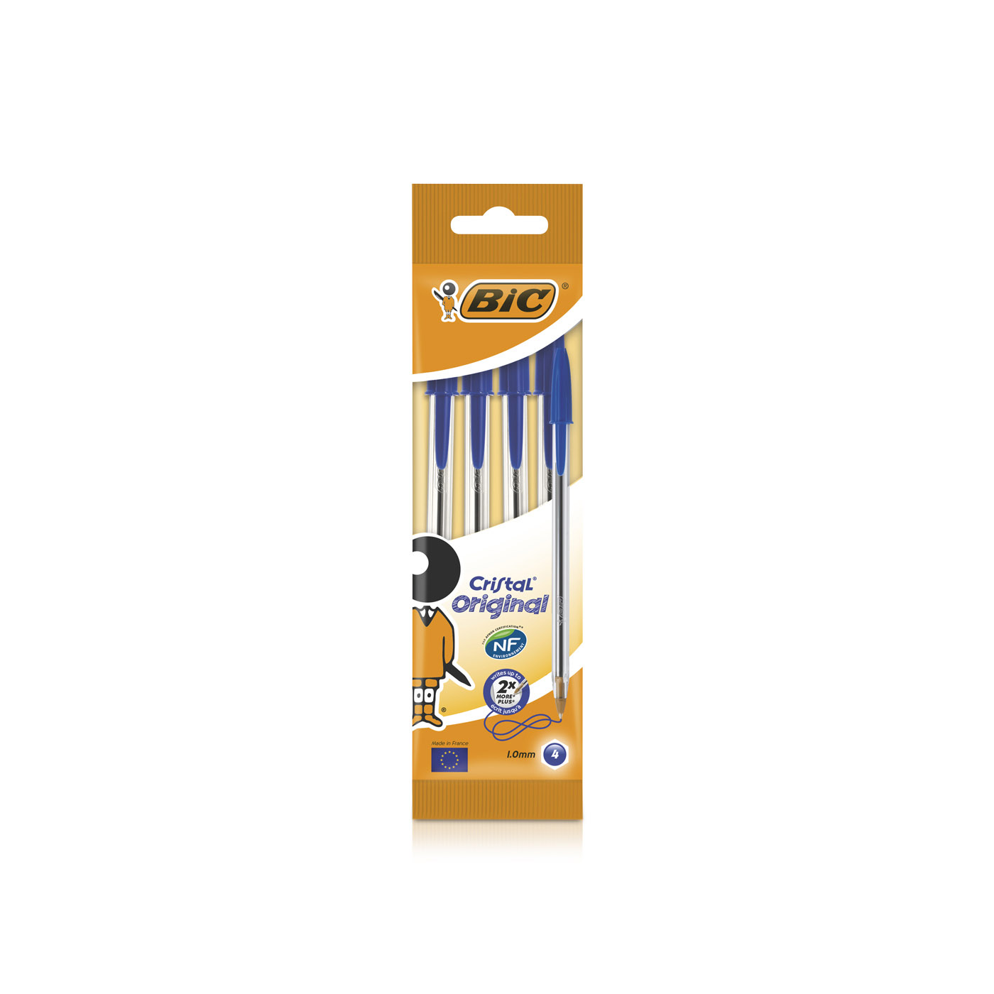 Bic Cristal Medium Blue Pens x 4