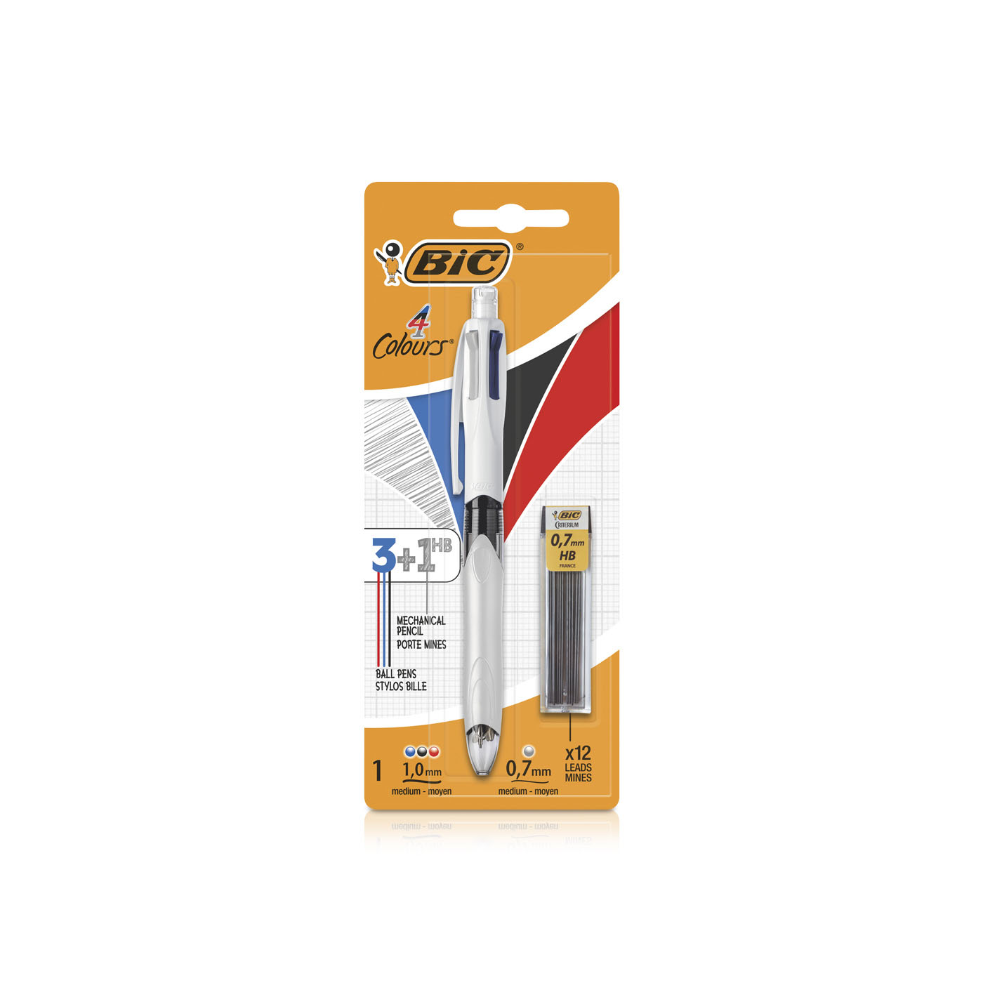 Bic 4 Colours 3+1 Pen with Lead Pod