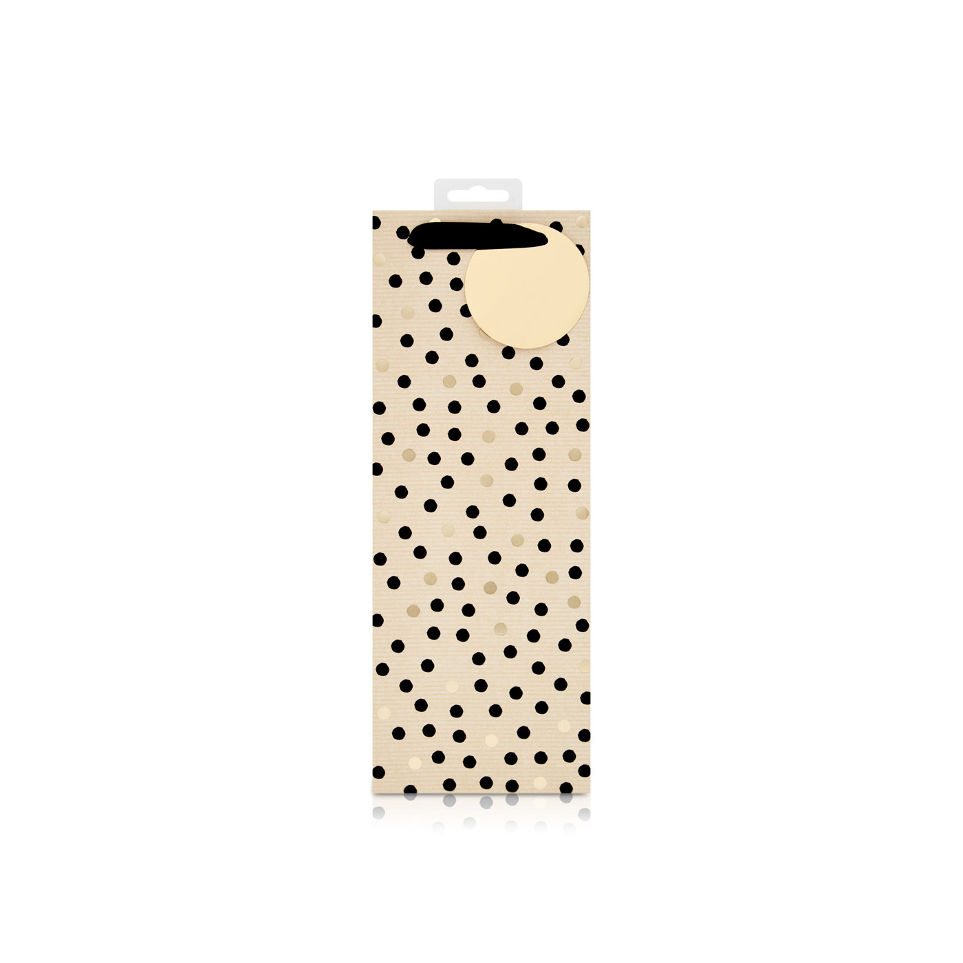 Waitrose Black & Gold Spot Bottle Bag