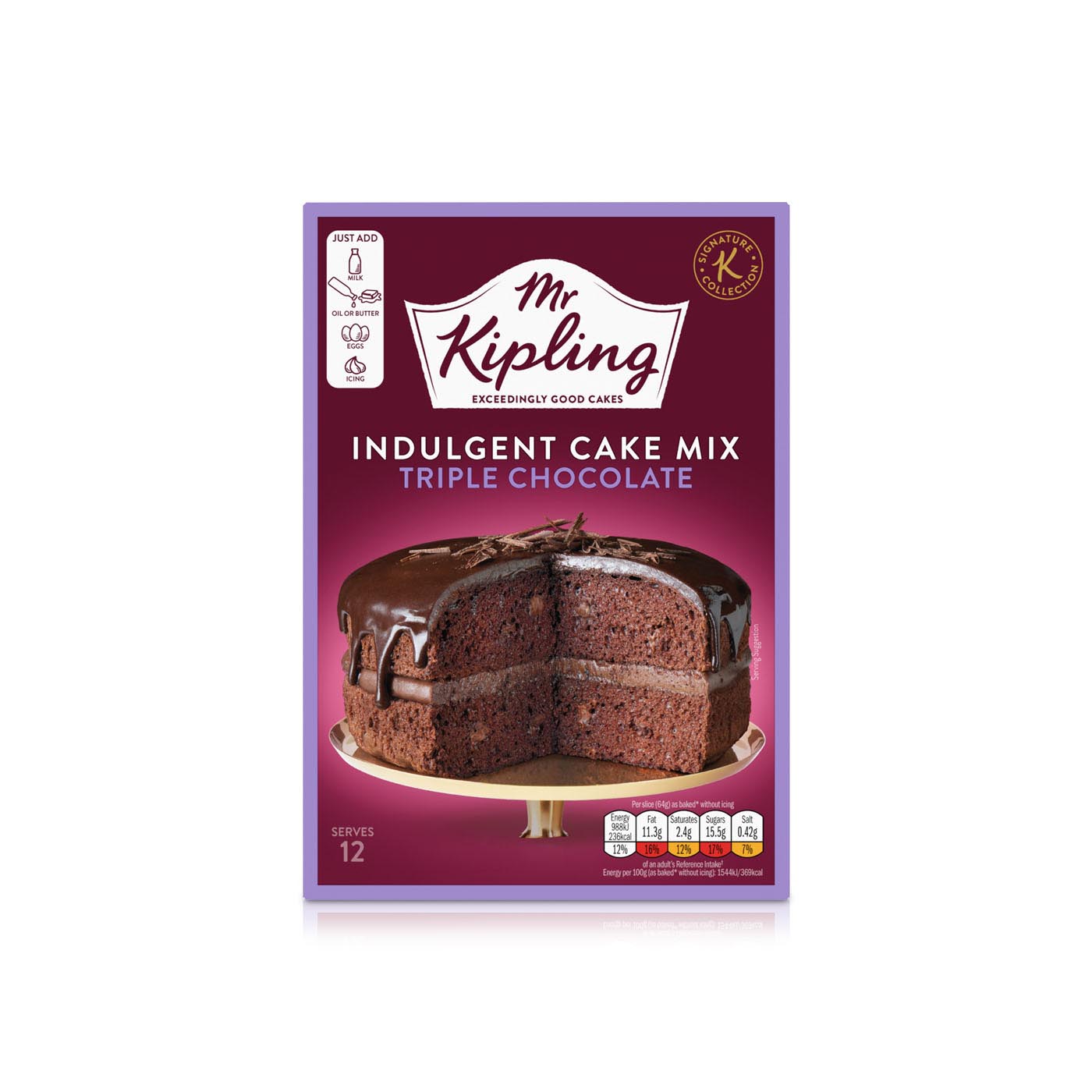 Mr Kipling Triple Chocolate Indulgent Cake Mix 416g