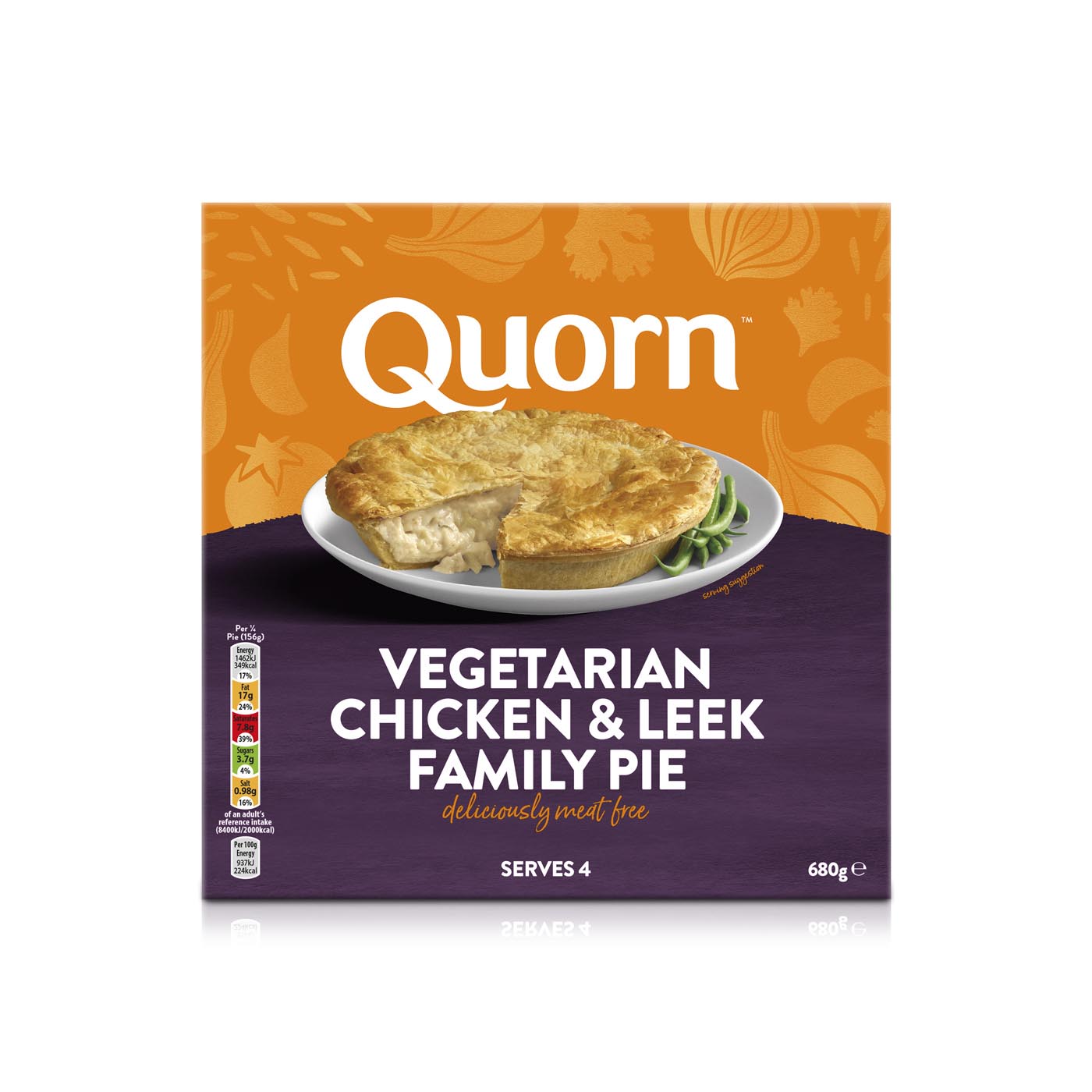 Quorn Frozen Vegetarian Chicken & Leek Family Pie 680G