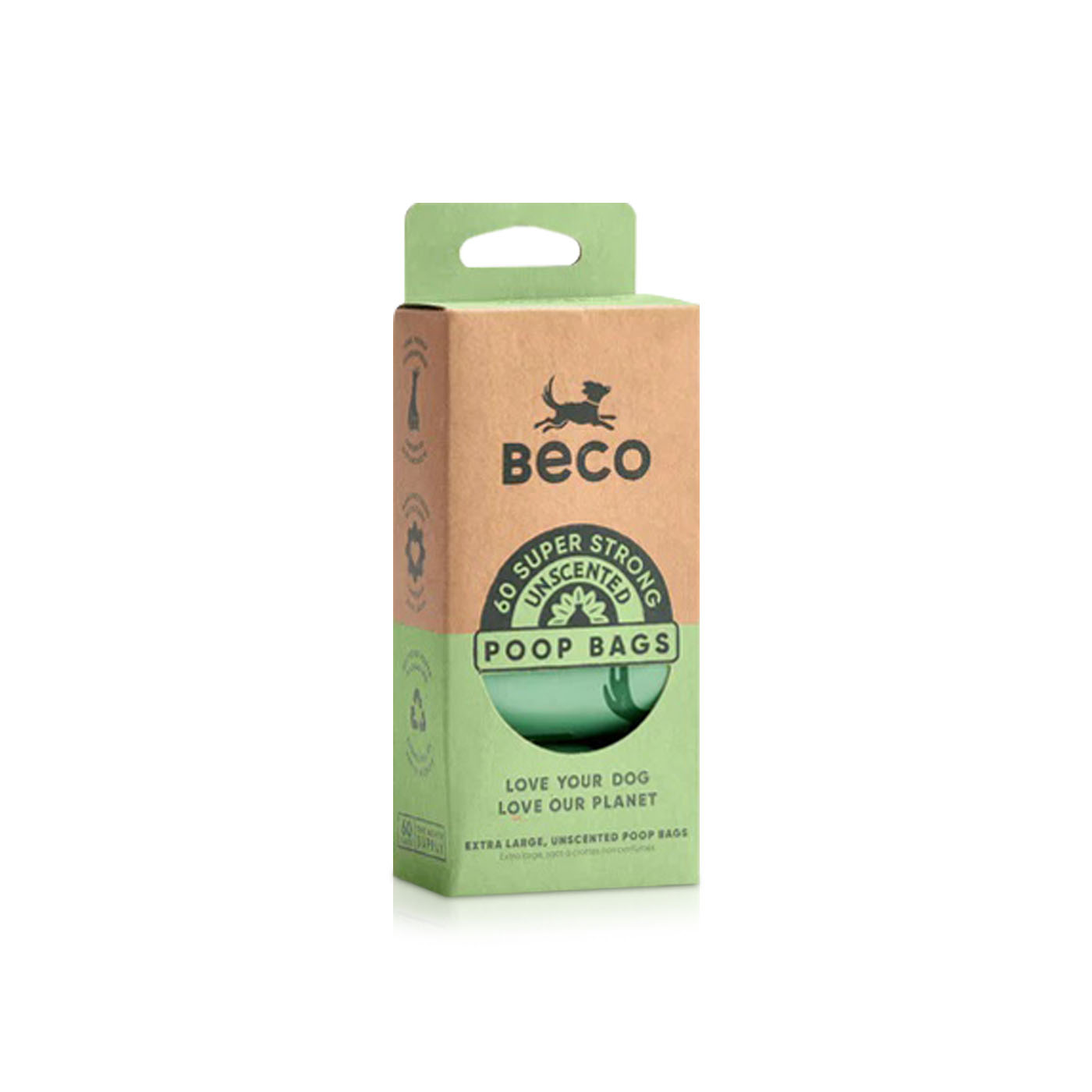 Beco Unscented Super Strong Dog Poop Bags x 60