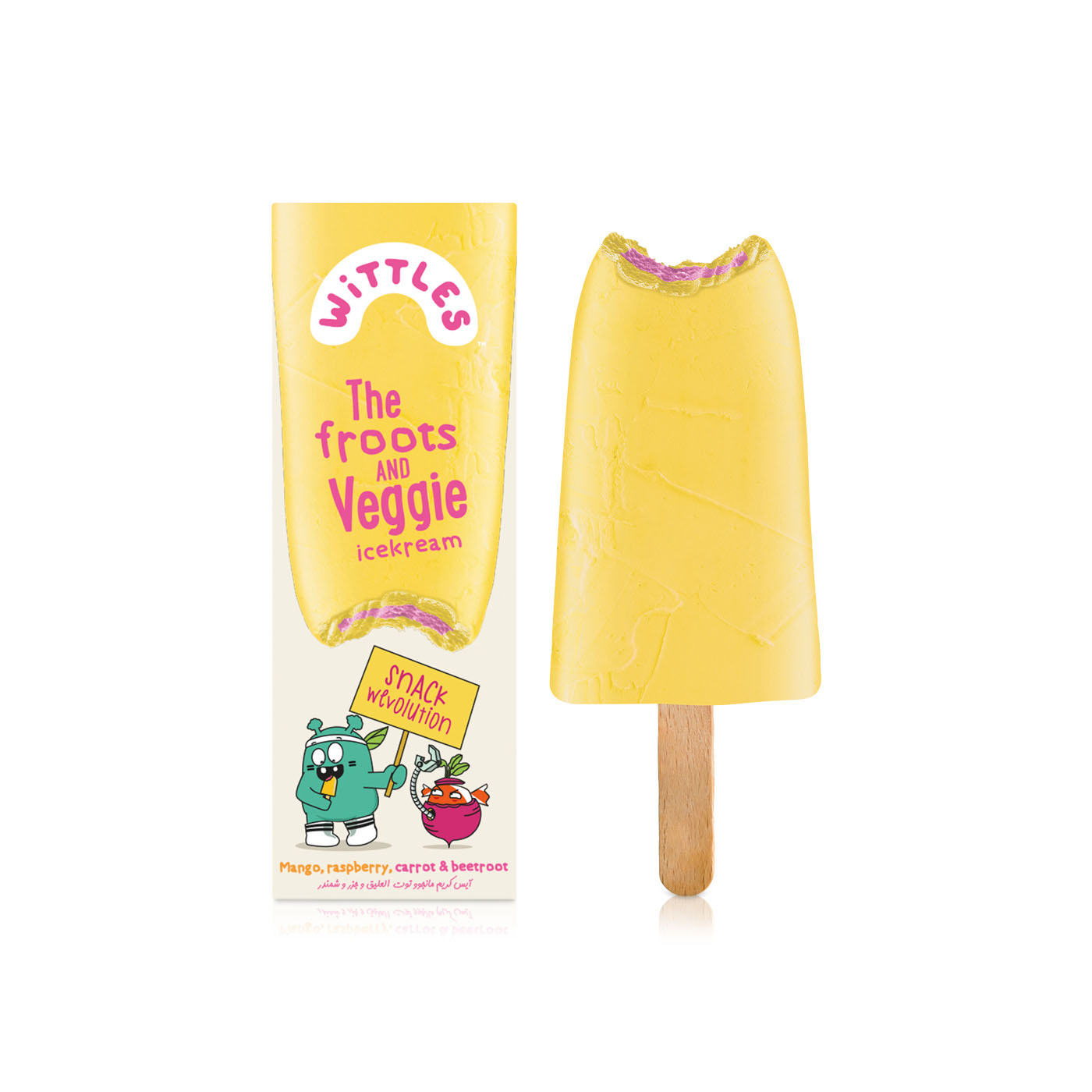 Wittles Frozen Mango, Raspberry, Carrot And Beetroot Ice Cream 60G