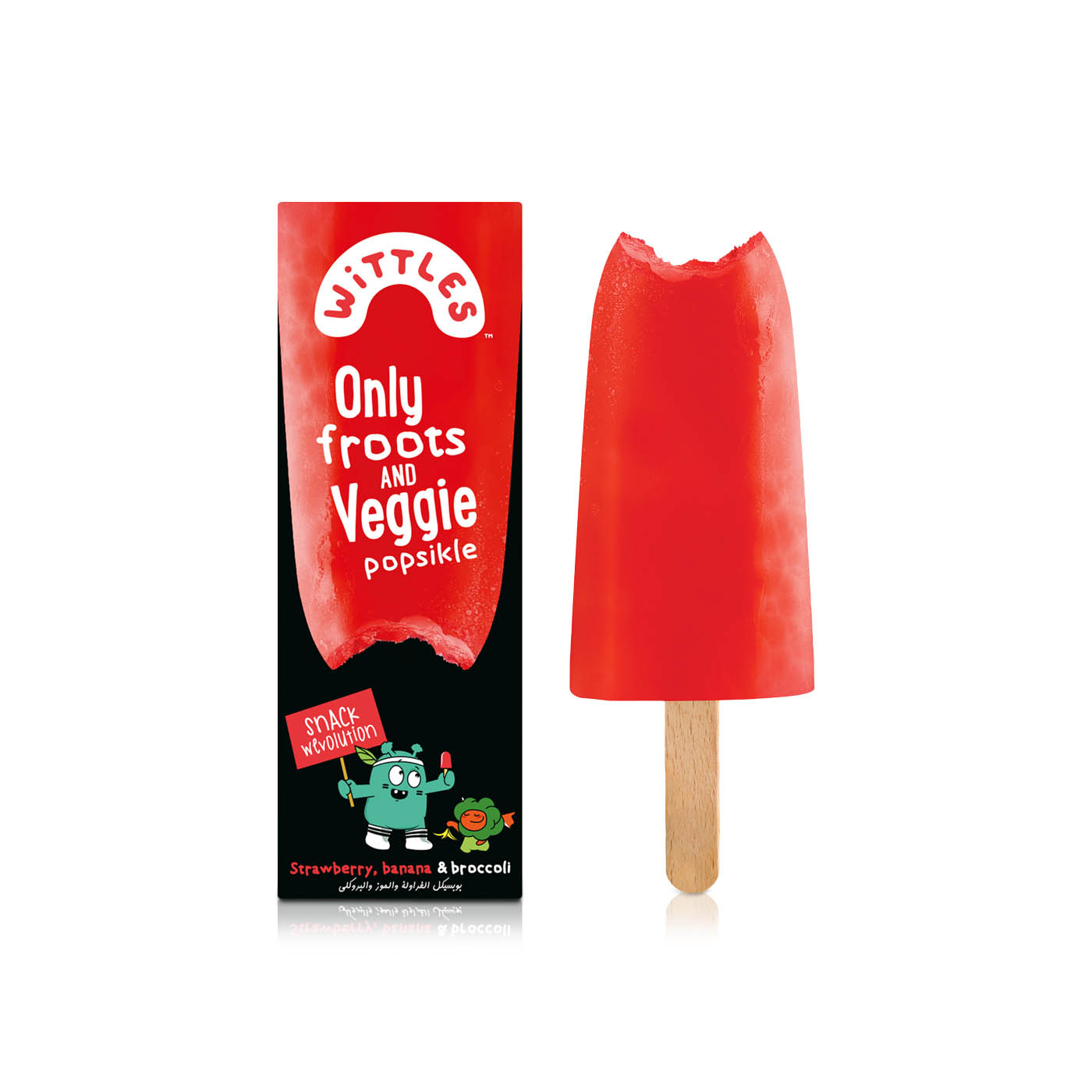 Wittles Frozen Strawberry, Banana And Broccoli Popsicle 61G