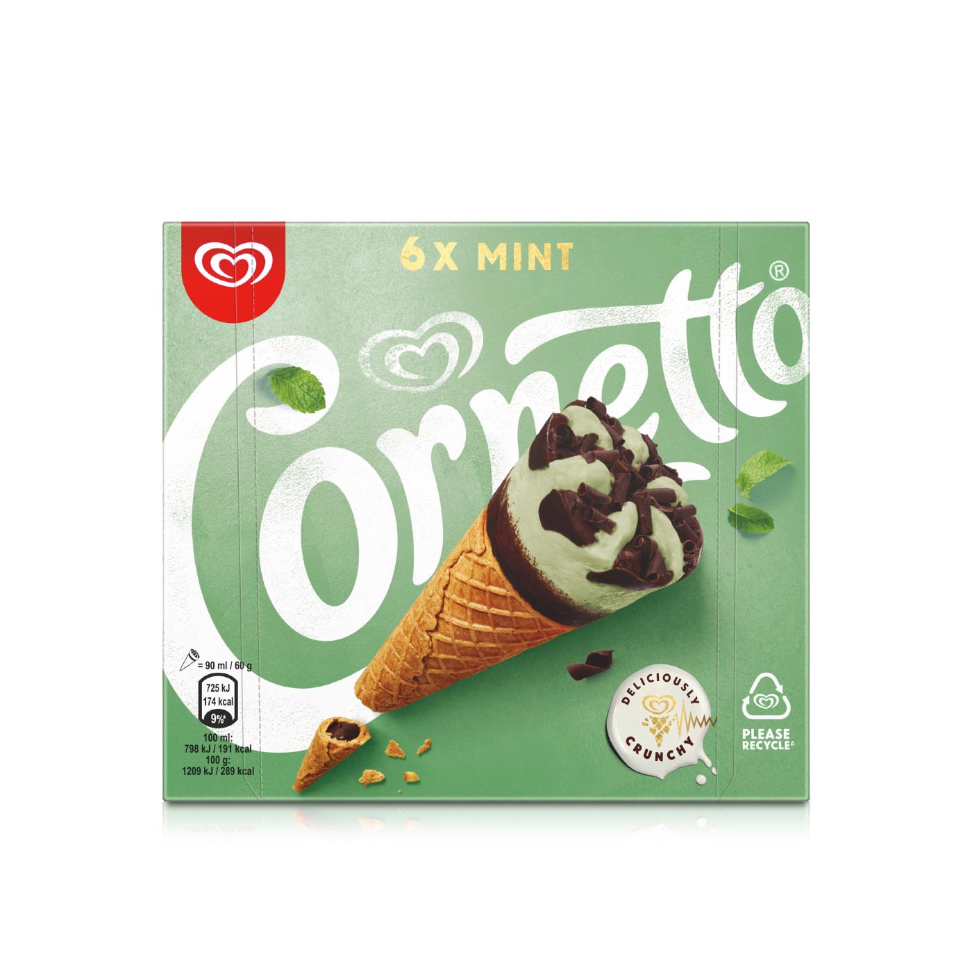 Cornetto Mint Ice Cream Cones 90Ml 6S