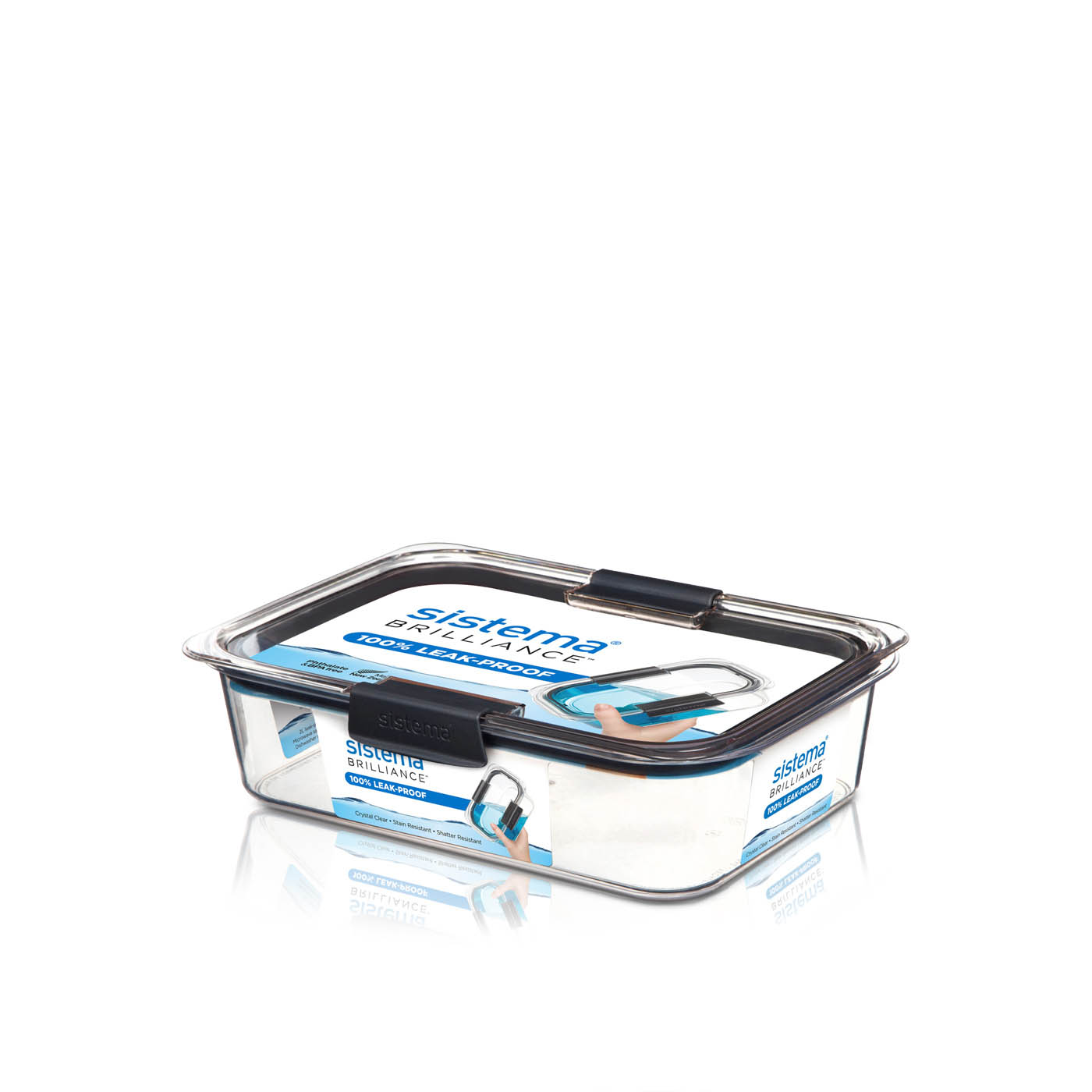 Sistema Brilliance Clear Rectangle Container 2 litre