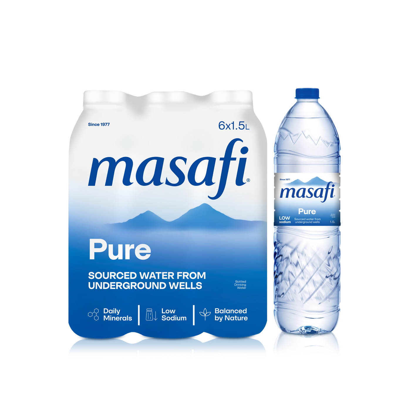 Masafi Pure Mineral Water 1.5 litre x 6
