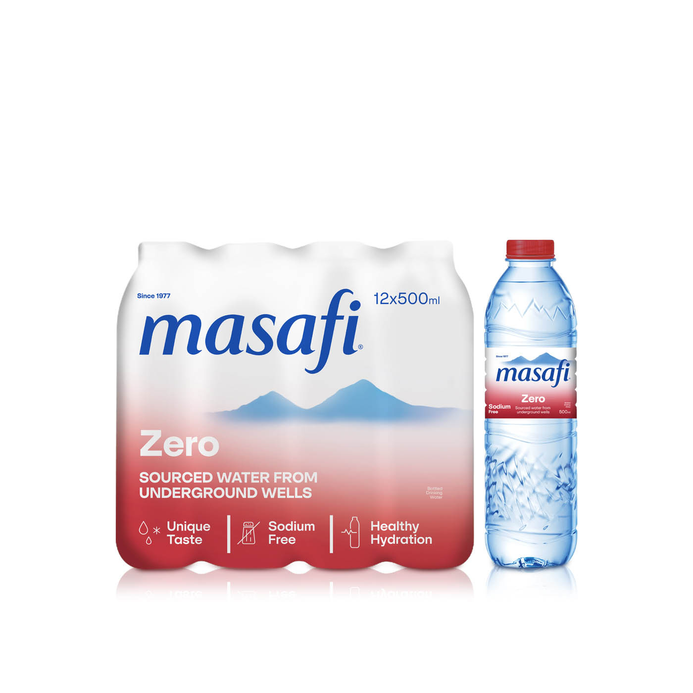 Masafi Water Zero Sodium 500ml x 12