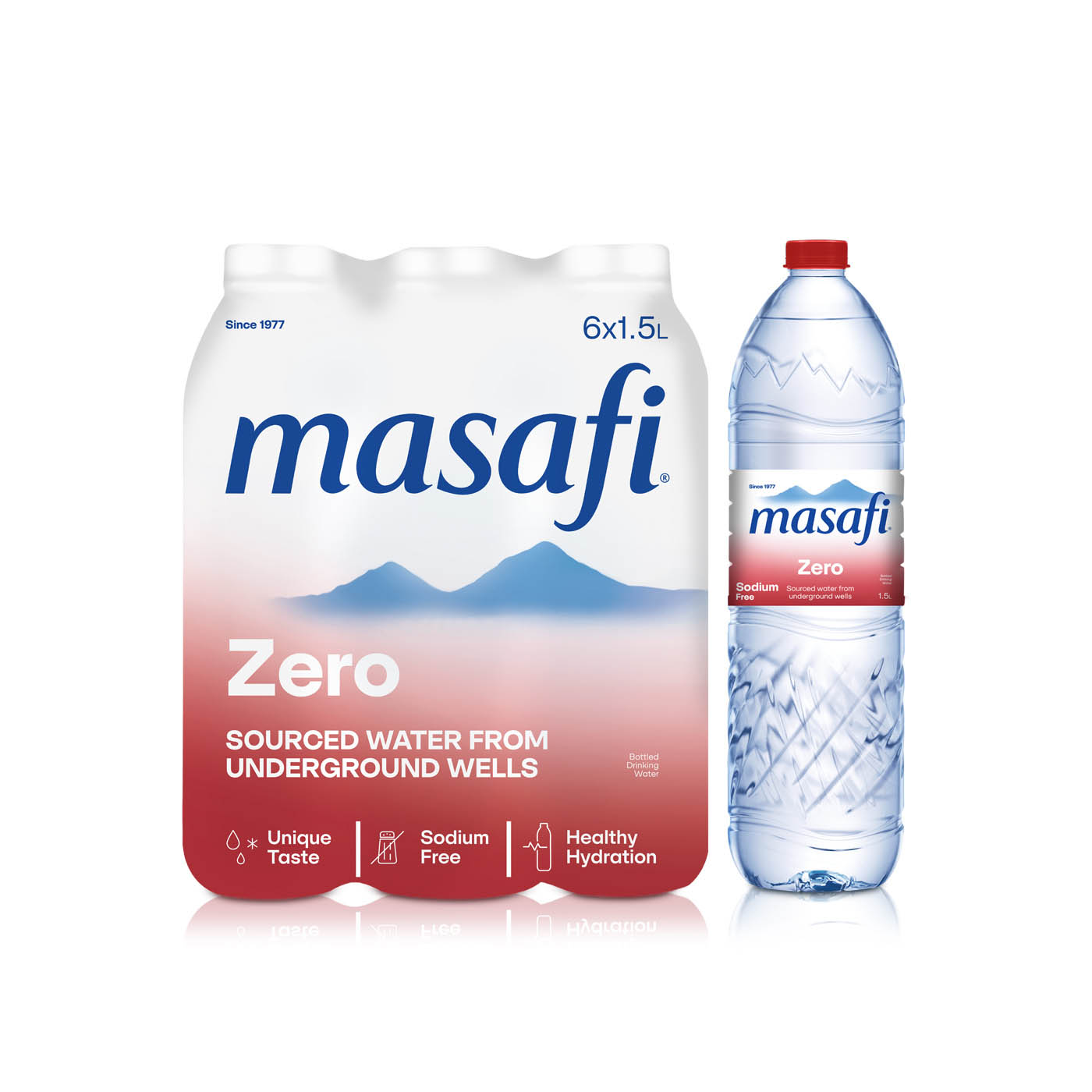 Masafi Water Zero Sodium 1.5 litre x 6