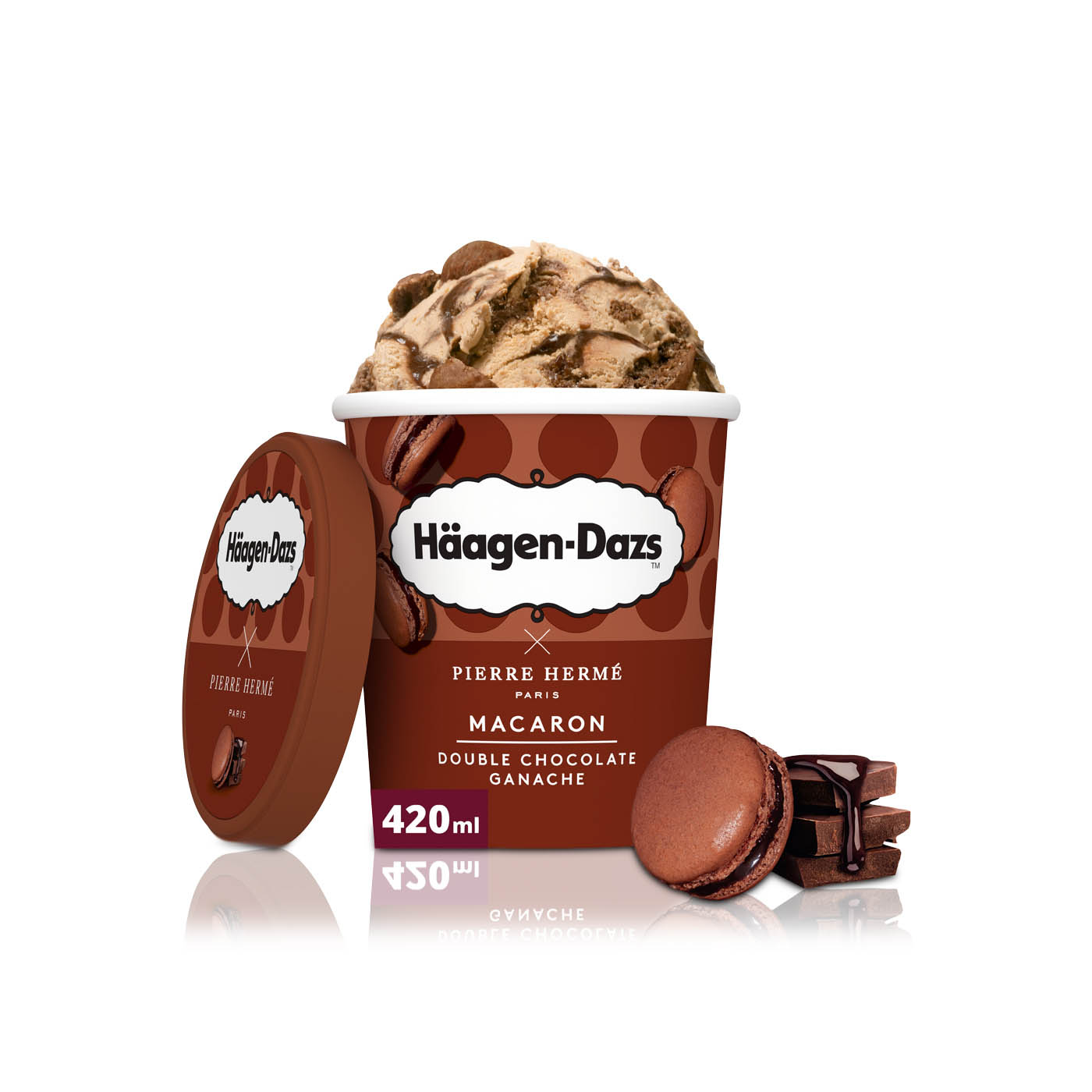 Haagen Dazs Macaron Double Chocolate Ganache Ice Cream 420Ml