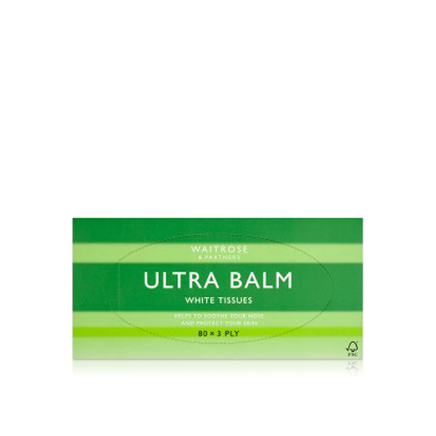 Waitrose Ultra-Balm White Tissues 3ply 80sheets
