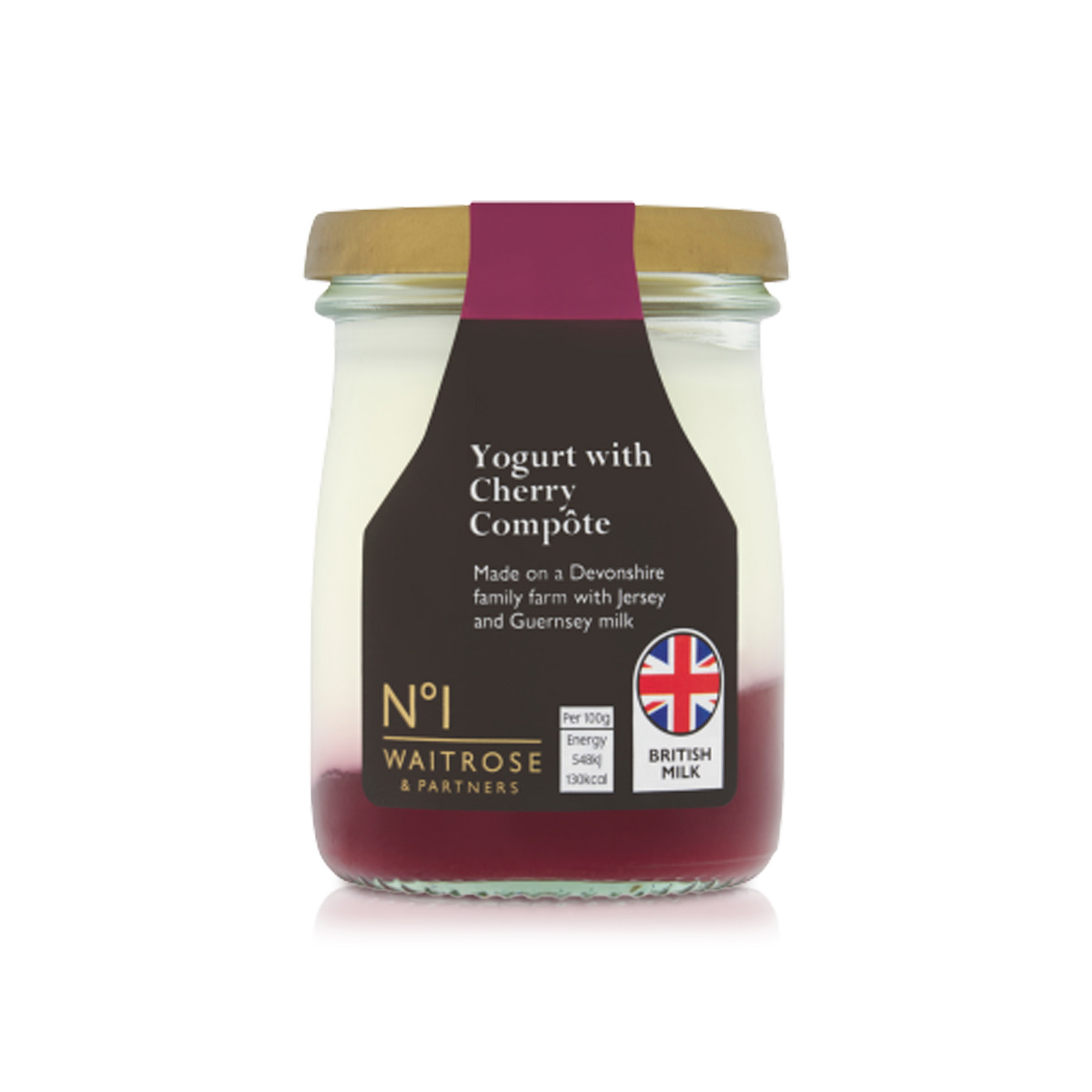 Waitrose No.1 Yoghurt with Cherry Compote 125g