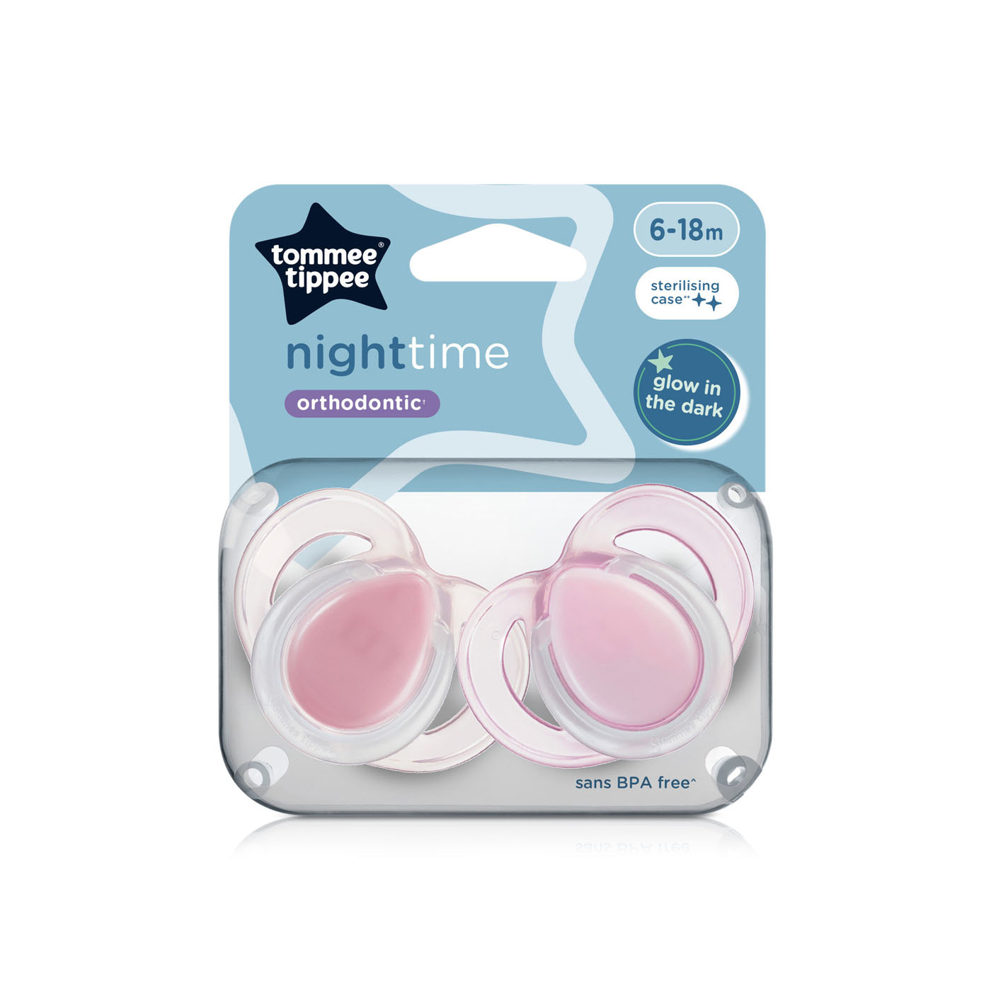 Tommee Tippee Night Time Soothers 6-18 Months x 2
