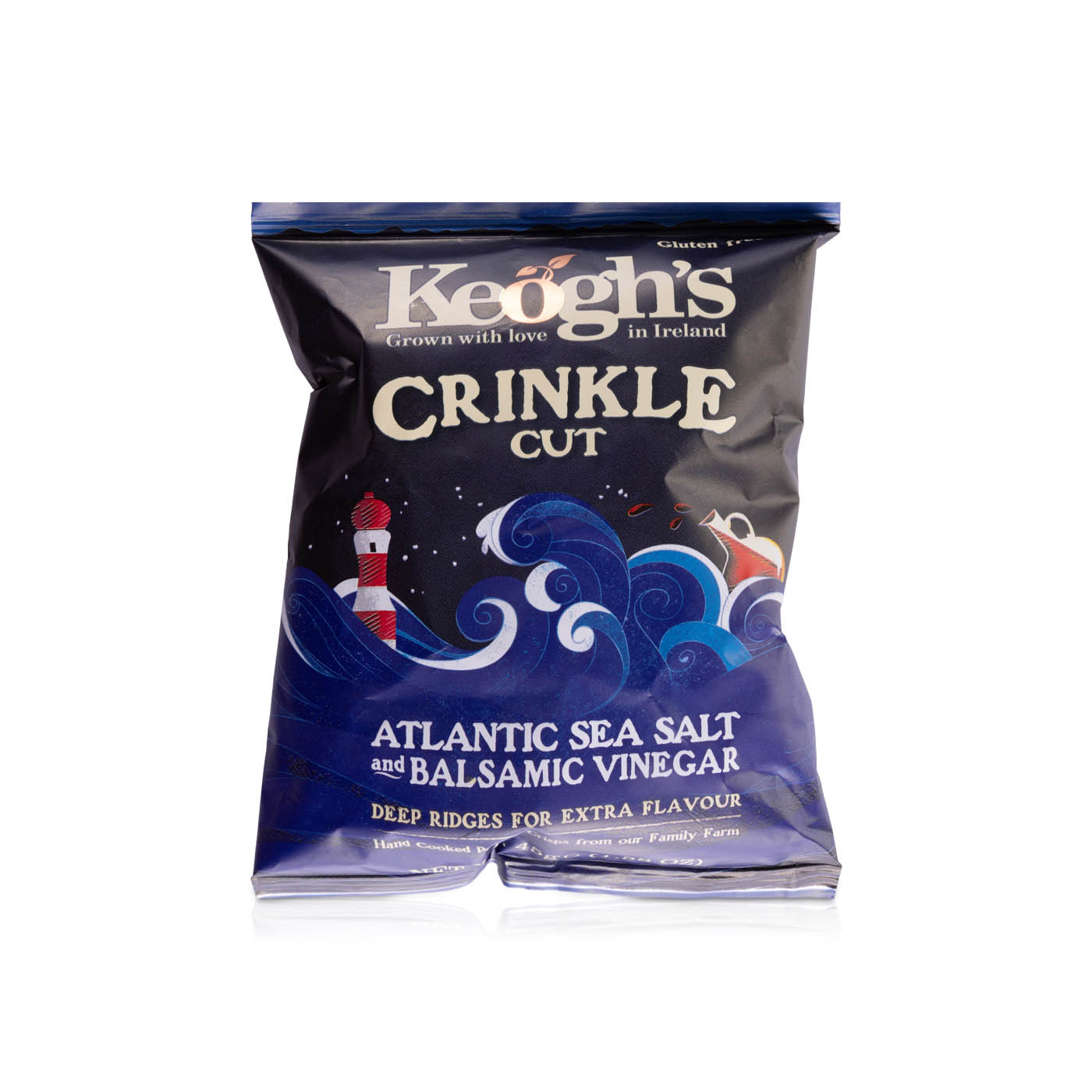 Keoghs Crinkle Cut Atlantic Sea Salt and Balsamic Vinegar Crisps 45g