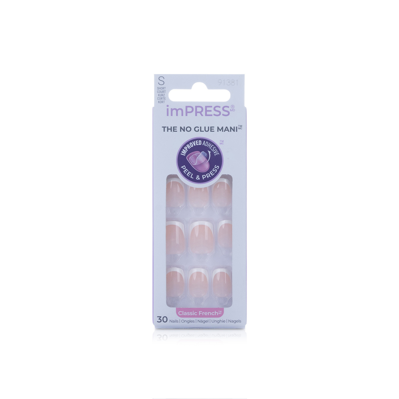 Kiss Impress Classic French 30 Small False Nails