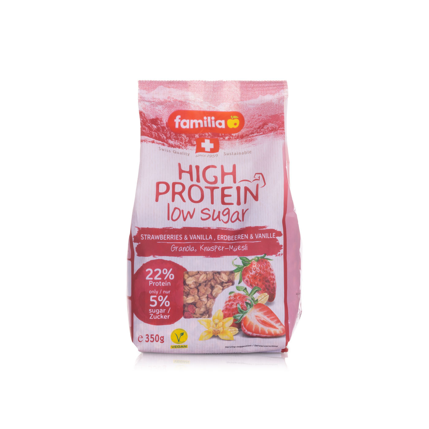 Familia High Protein Low Sugar Strawberry and Vanilla Granola 350g