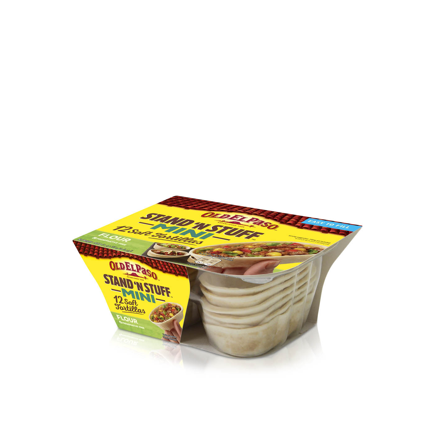 Old El Paso Mini Stand 'n Stuff Soft Flour Tortillas 12 Pack 145g
