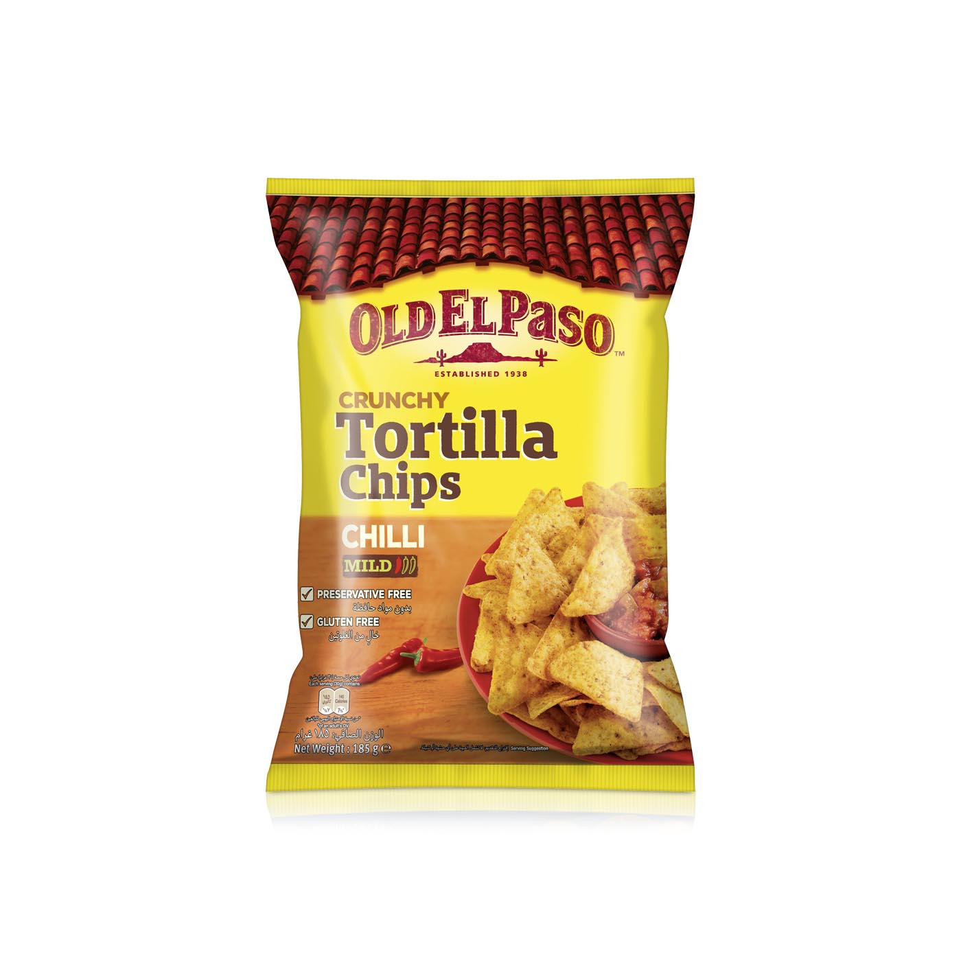 Old El Paso Crunchy Tortilla Chips Mild Chilli 185g