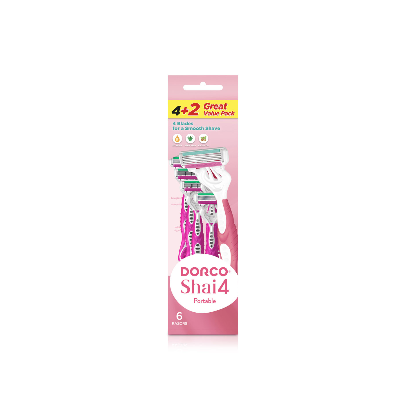 Dorco Women Shai 4 Disposable Portable Razor 4+2