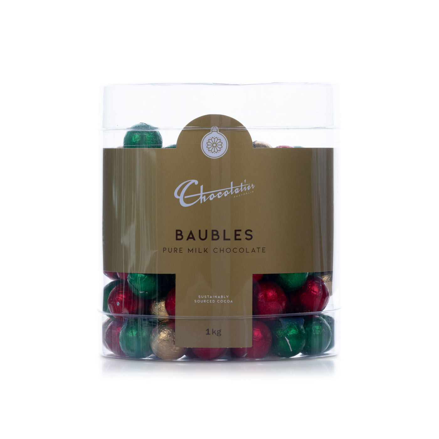 Chocolatier Milk Chocolate Bauble Tub 1kg