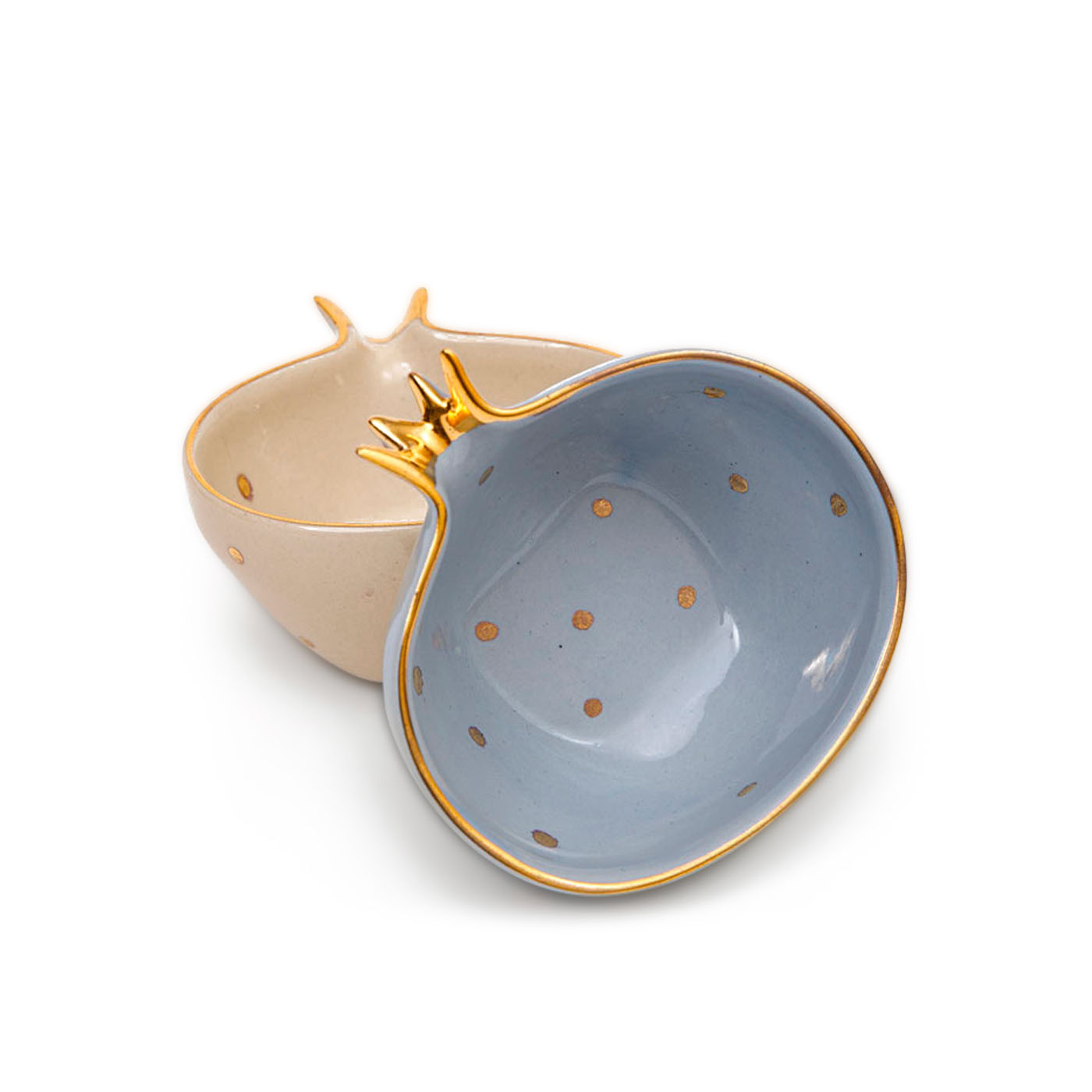 Curate Home Grey and Cream Pomegranate Shaped Bowls x 2