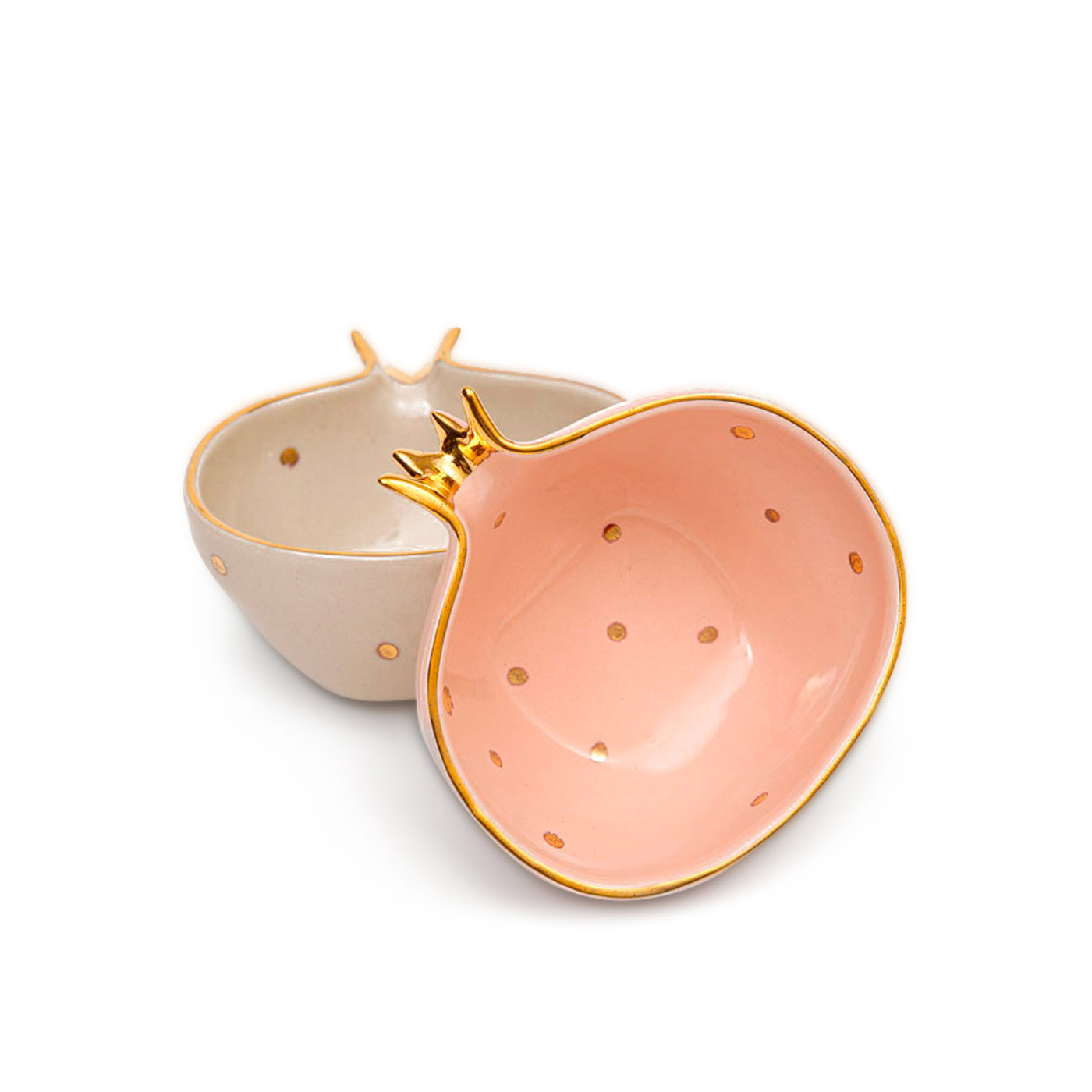 Curate Home Pink and Cream Shaped Pomegranate Bowls x 2