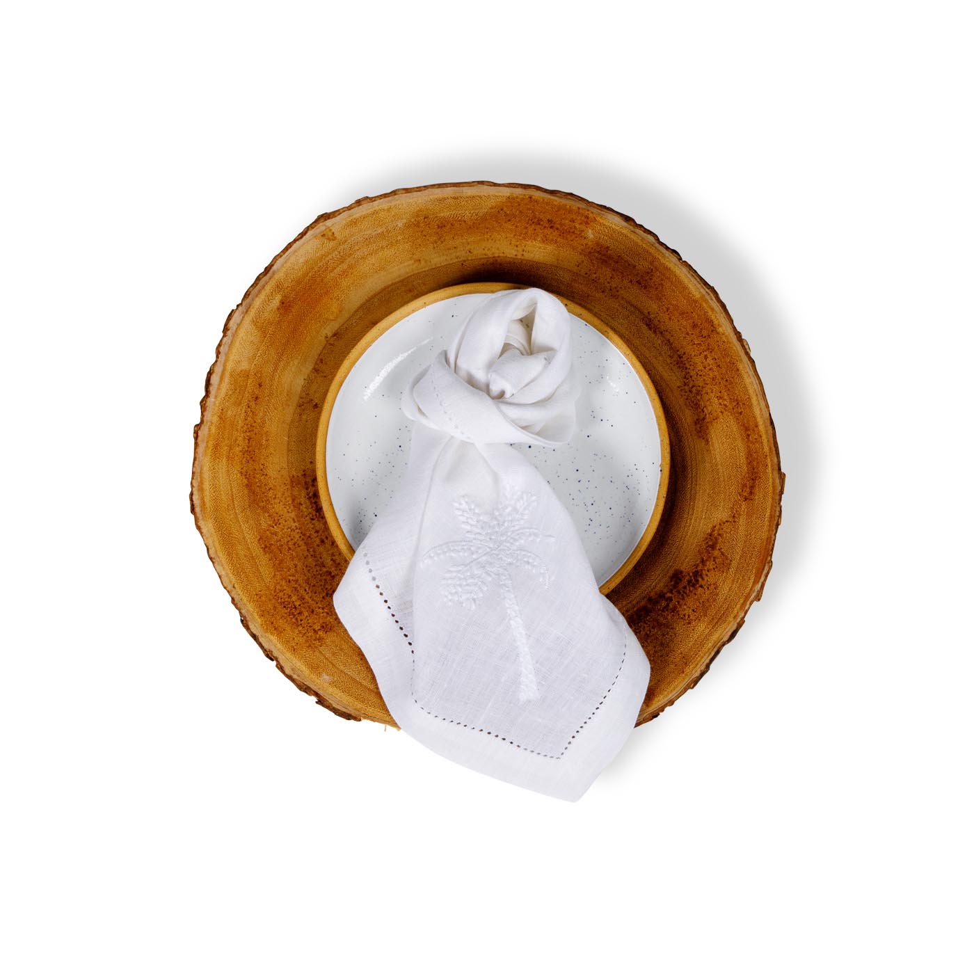 Curate Home White Palm Linen Napkins x 4