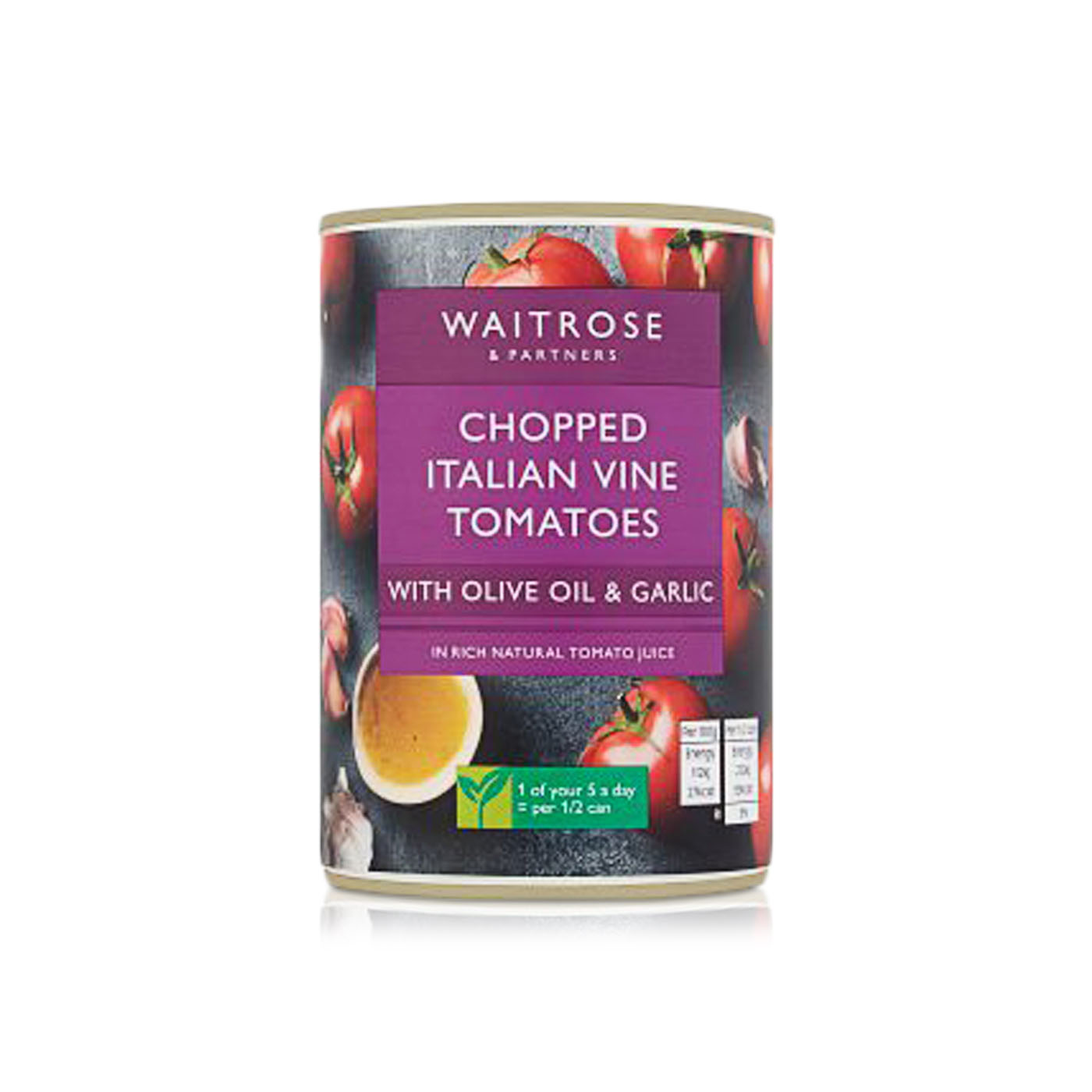 Waitrose Chopped Italian Tomatoes with Garlic & Olive Oil 400g