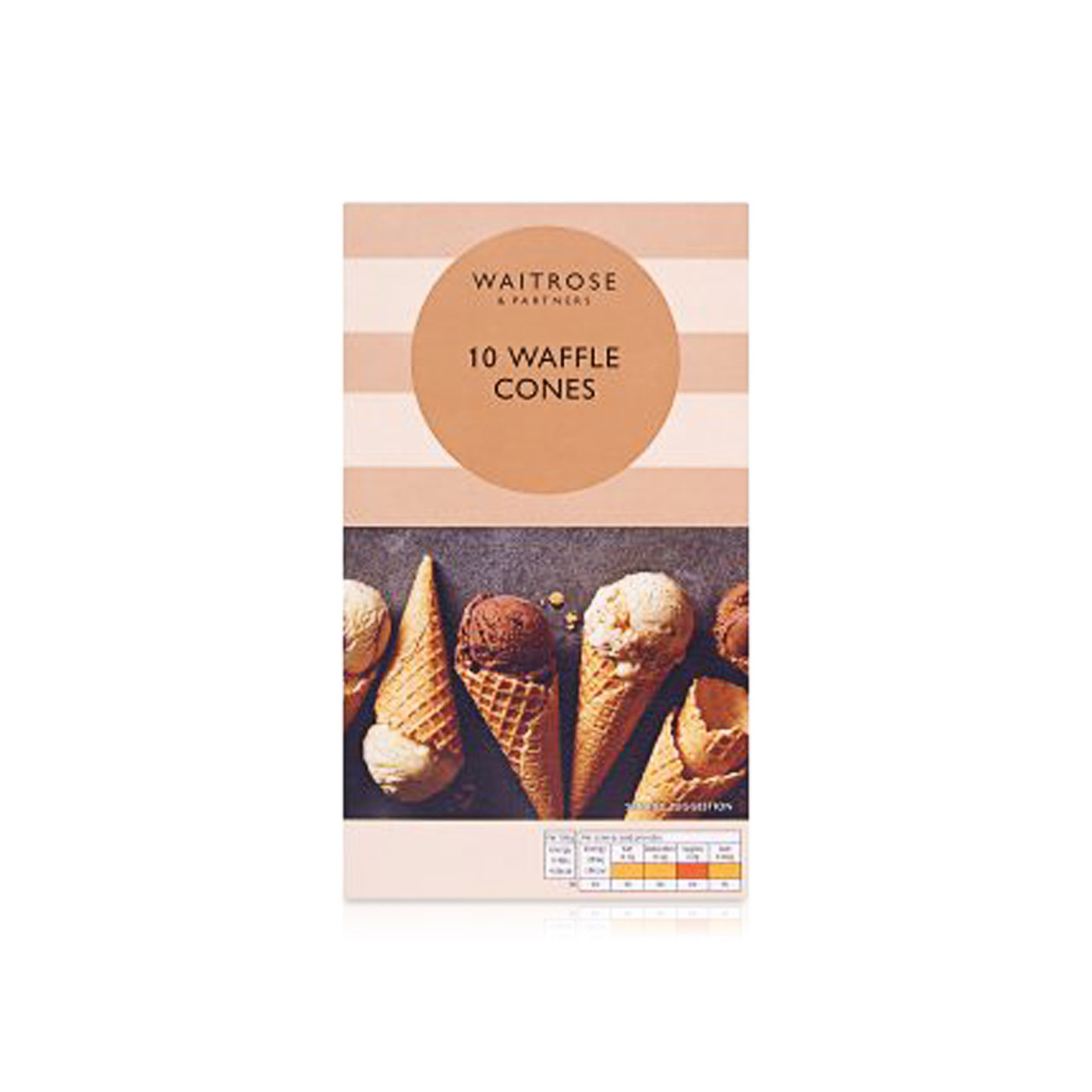 Waitrose Waffle Ice Cream Cones 75g 10s
