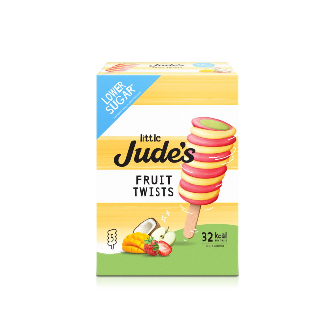 Little Jude's Fruit Twists Lollies x 5 50Ml