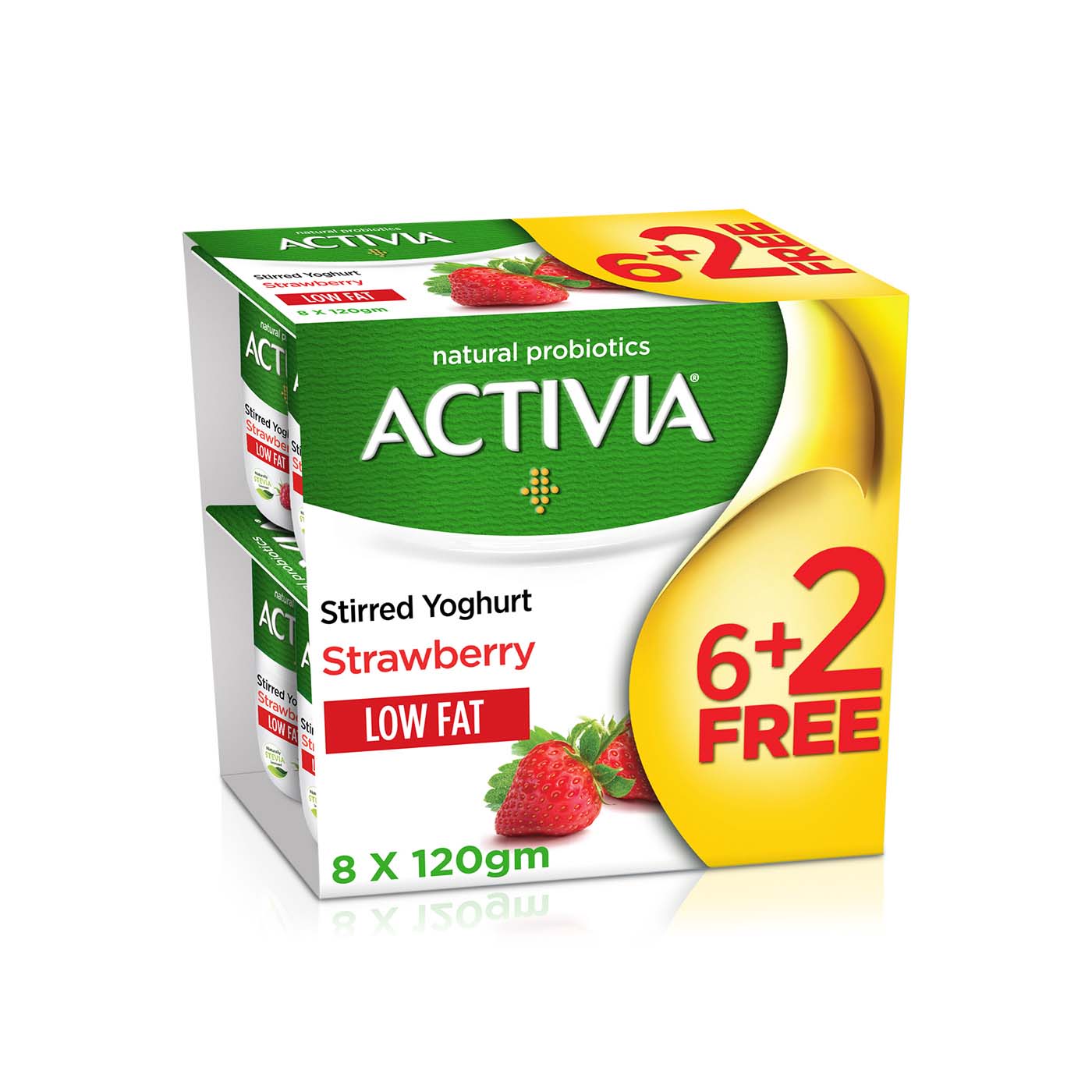 Activia Stawberry Yoghurt Low Fat 120g x 8