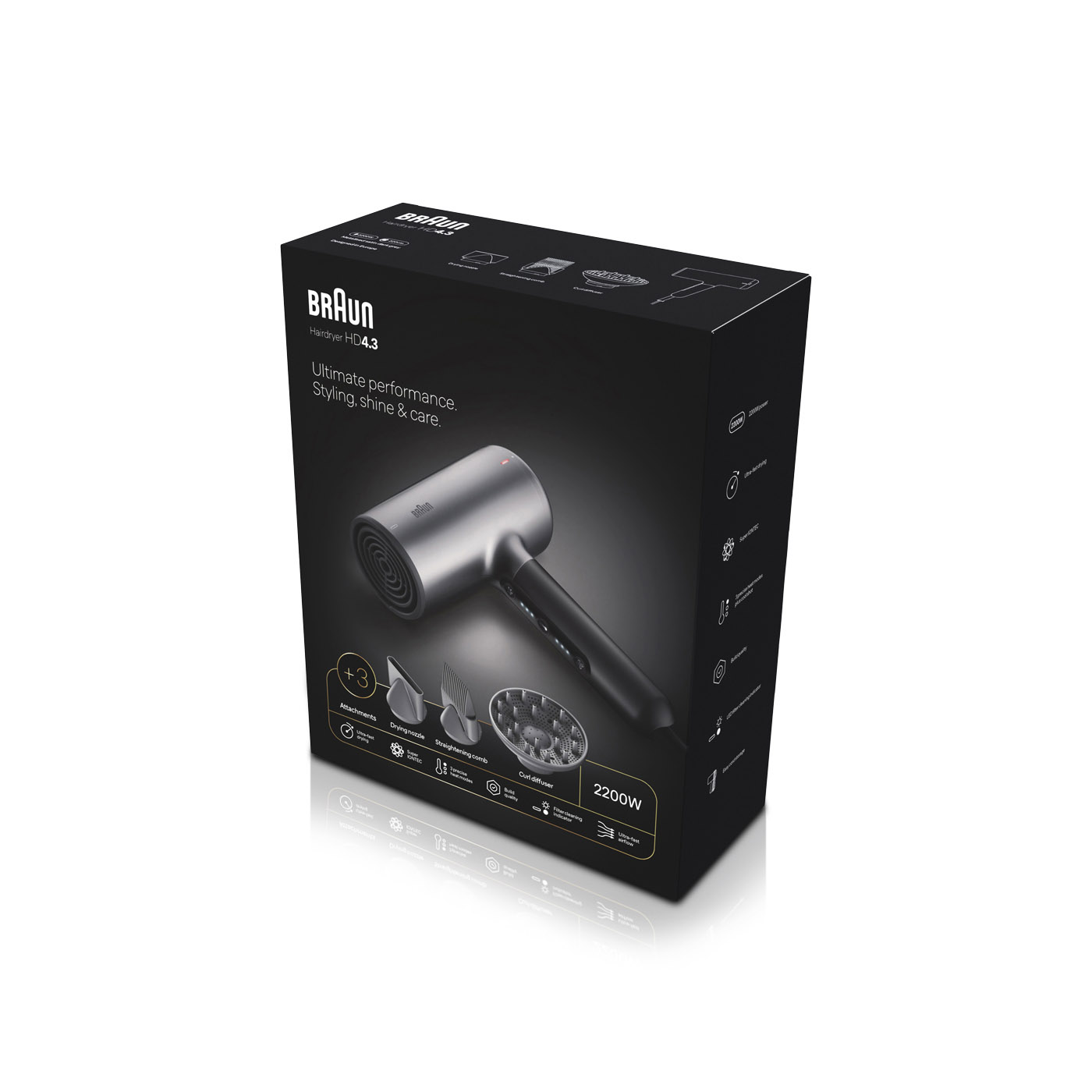 Braun Hair Dryer HD 4.3 Grey 2200w