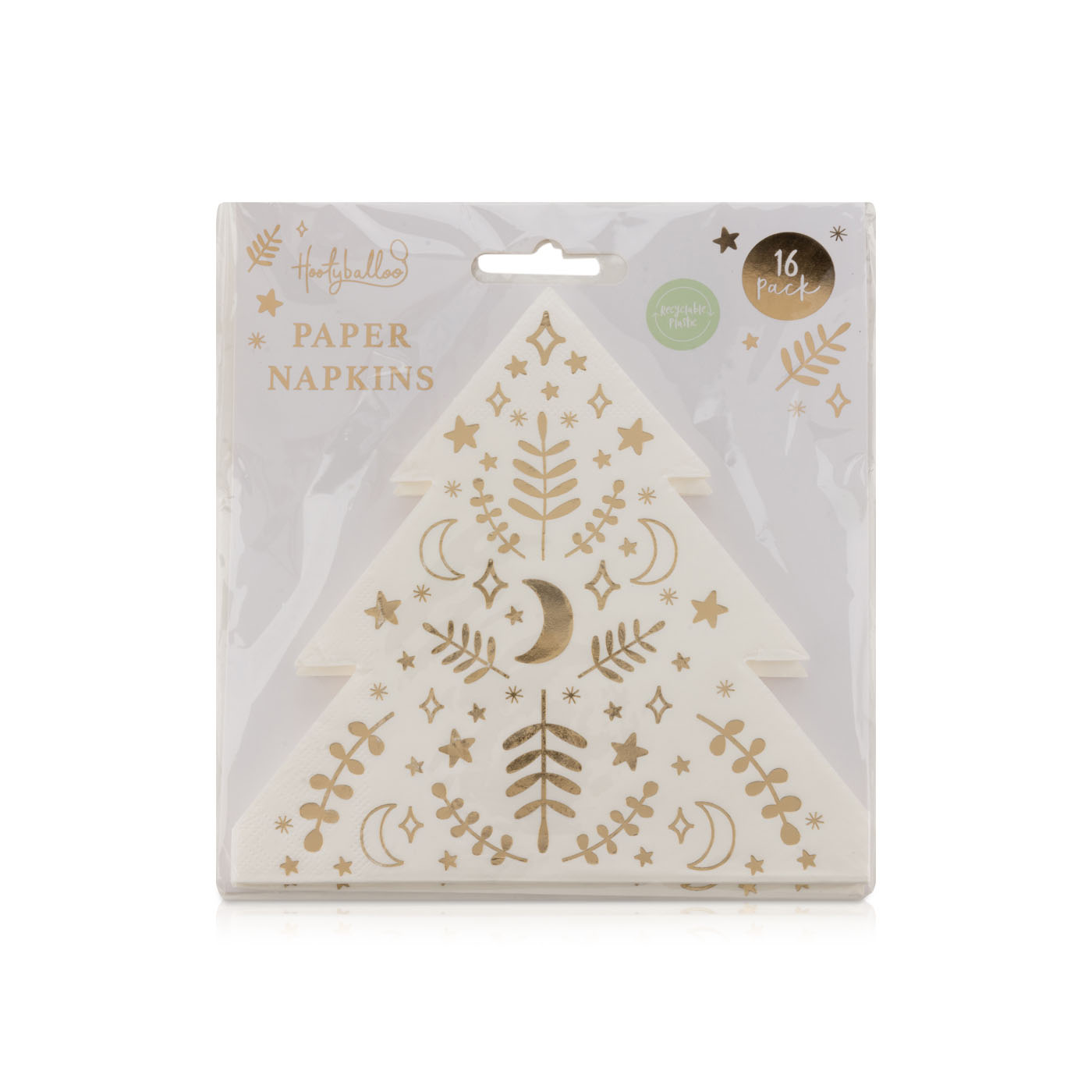 Hootyballoo Gold Christmas Tree Paper Napkins 16 Pack