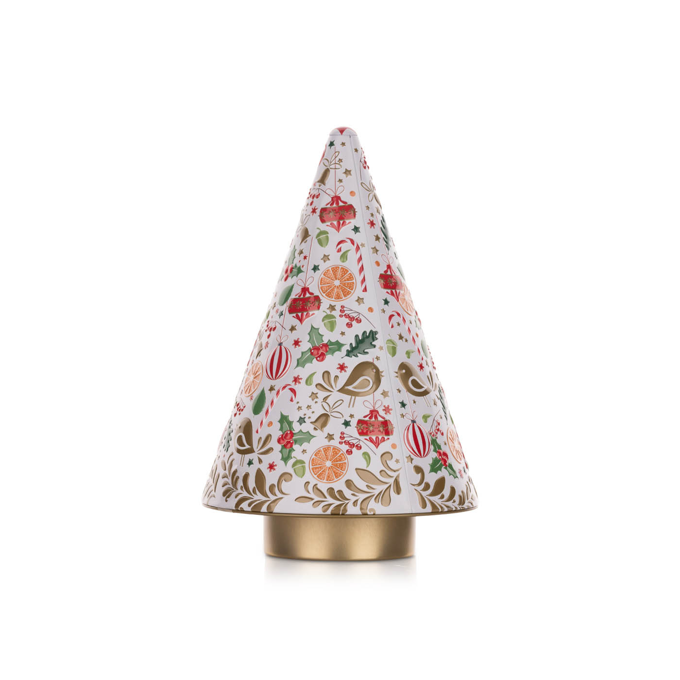 Silver Crane Chocolate Chip Cookies Musical Christmas Tree Tin 300g