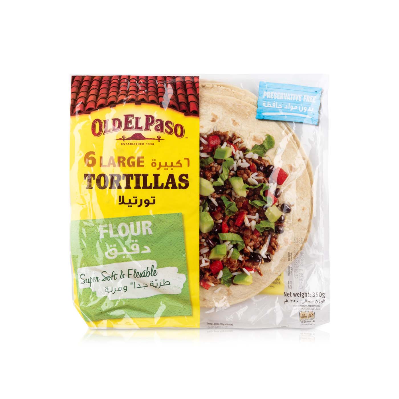 Old El Paso 6 Large Flour Tortillas 350g