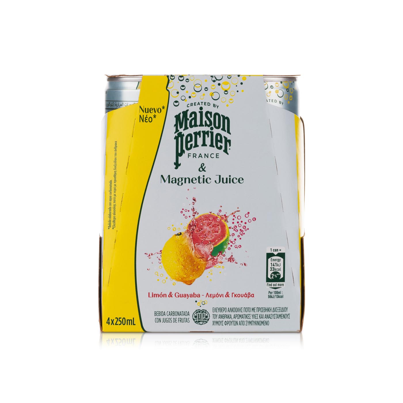 Maison Perrier Magnetic Juice Lemon and Guava Slim Can 250ml 4 Pack
